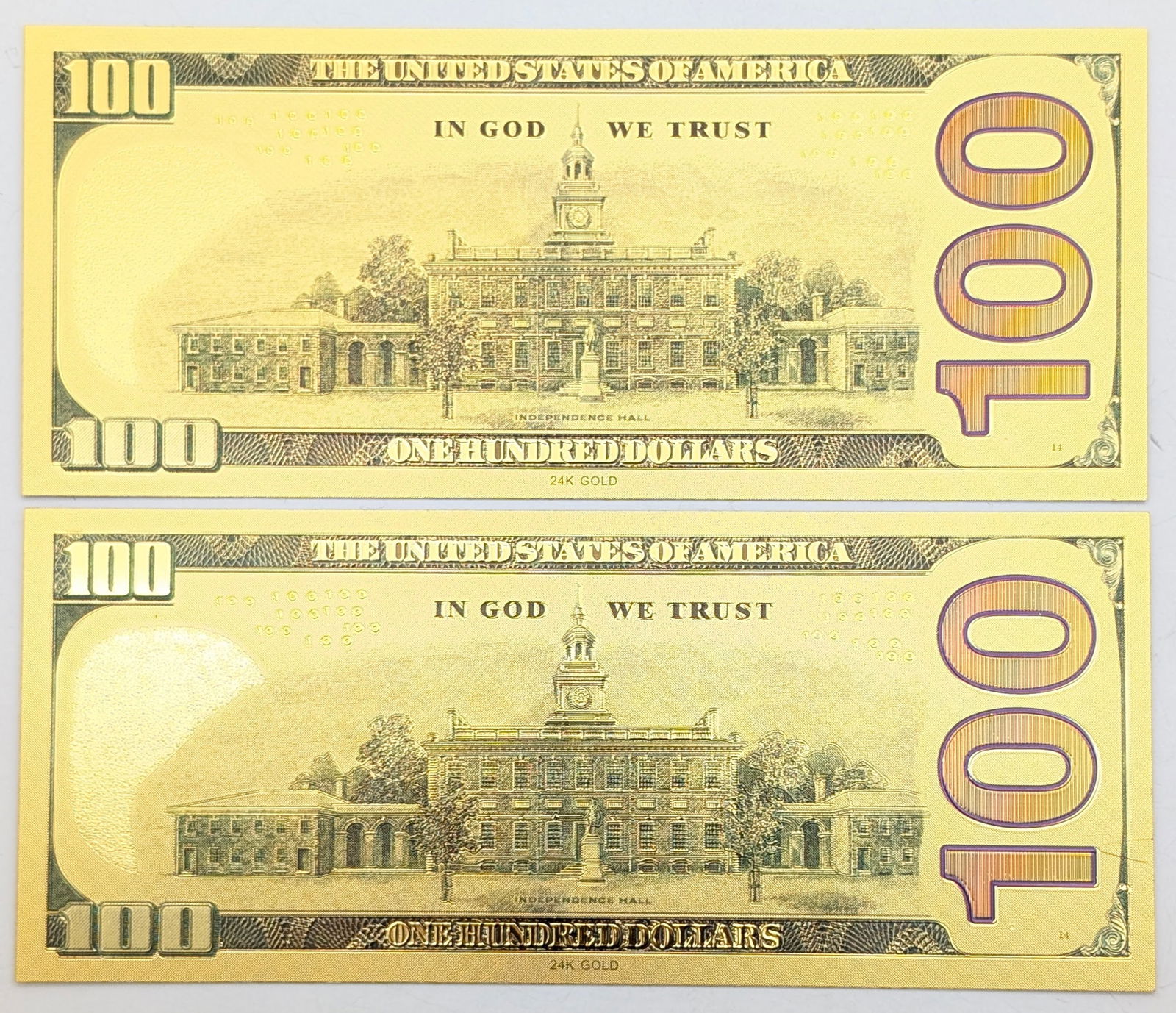 Lot of 2 Star Wars Anakin Skywalker Gold foil $100 design - 2