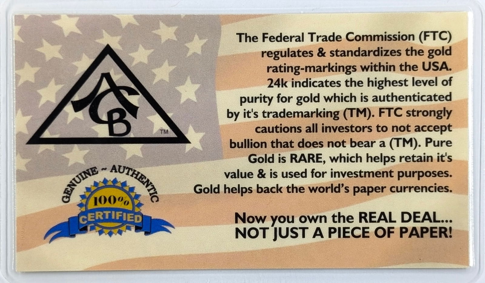 1/4 grain .999 Fine Gold - American Certified Bullion - 2