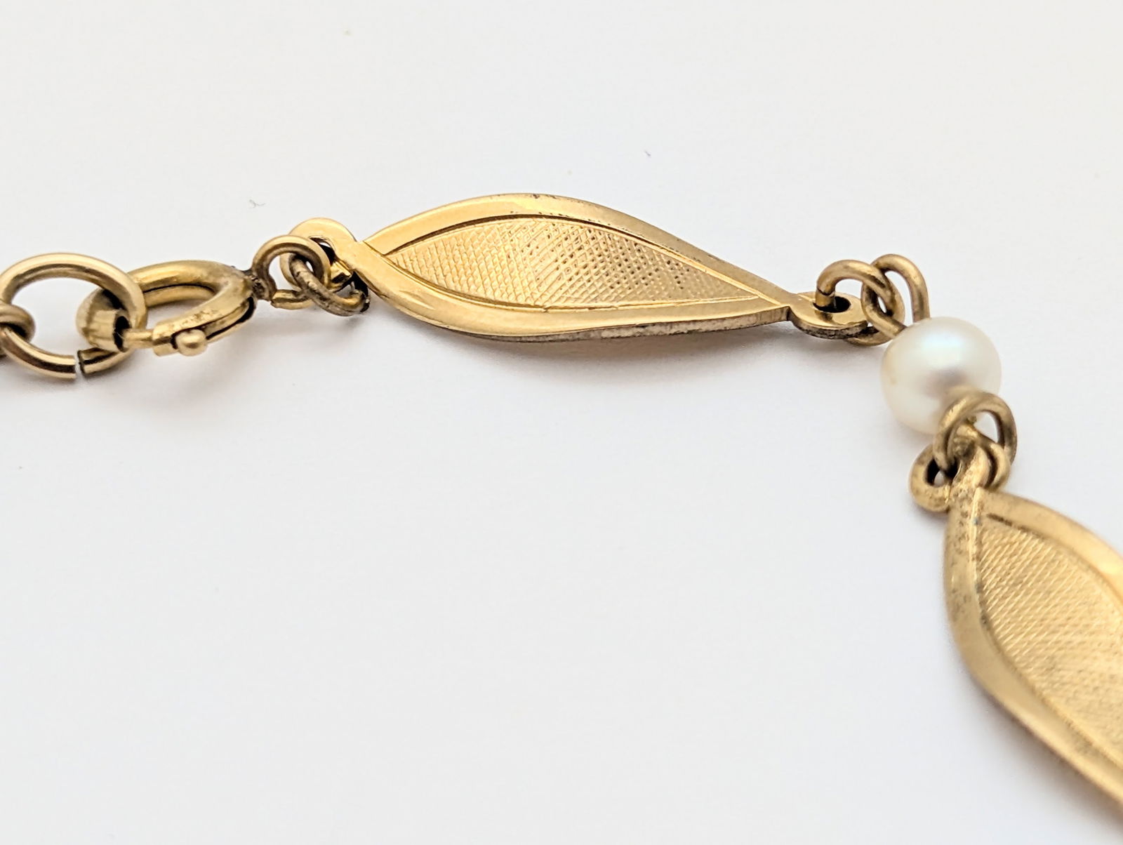 12K Gold filled Pearl Link Ladies Bracelet - 3