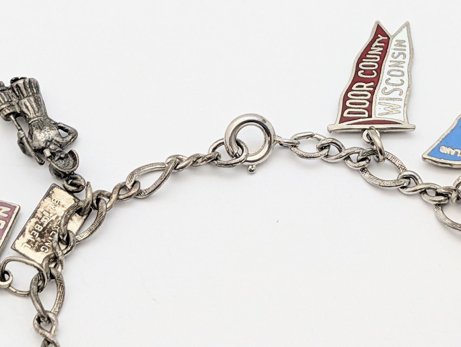 Vintage Sterling Silver Traveler Ladies Charm Bracelet - 25.83g - 3