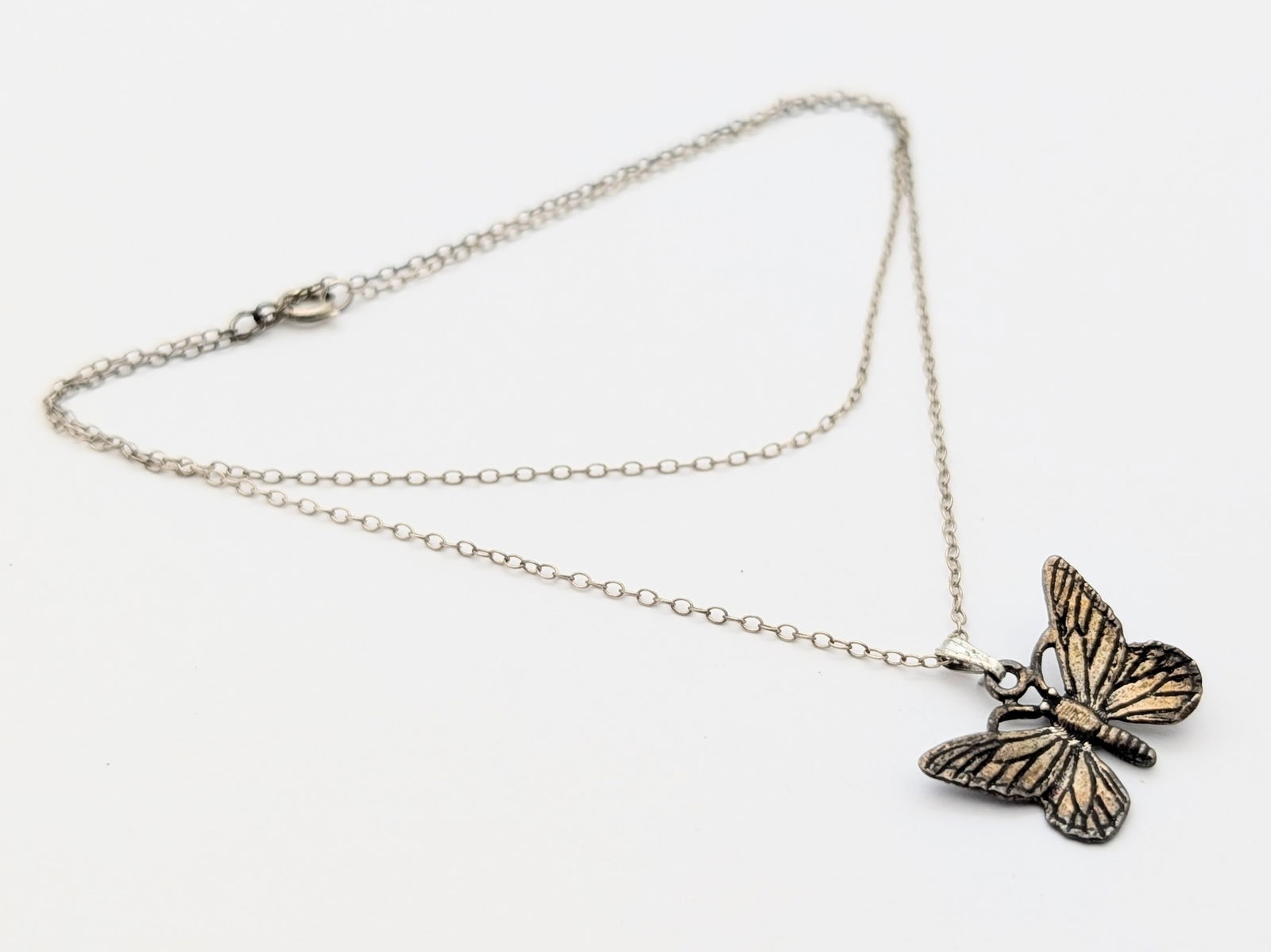 Sterling Silver Butterfly Ladies Necklace (1 of 7)
