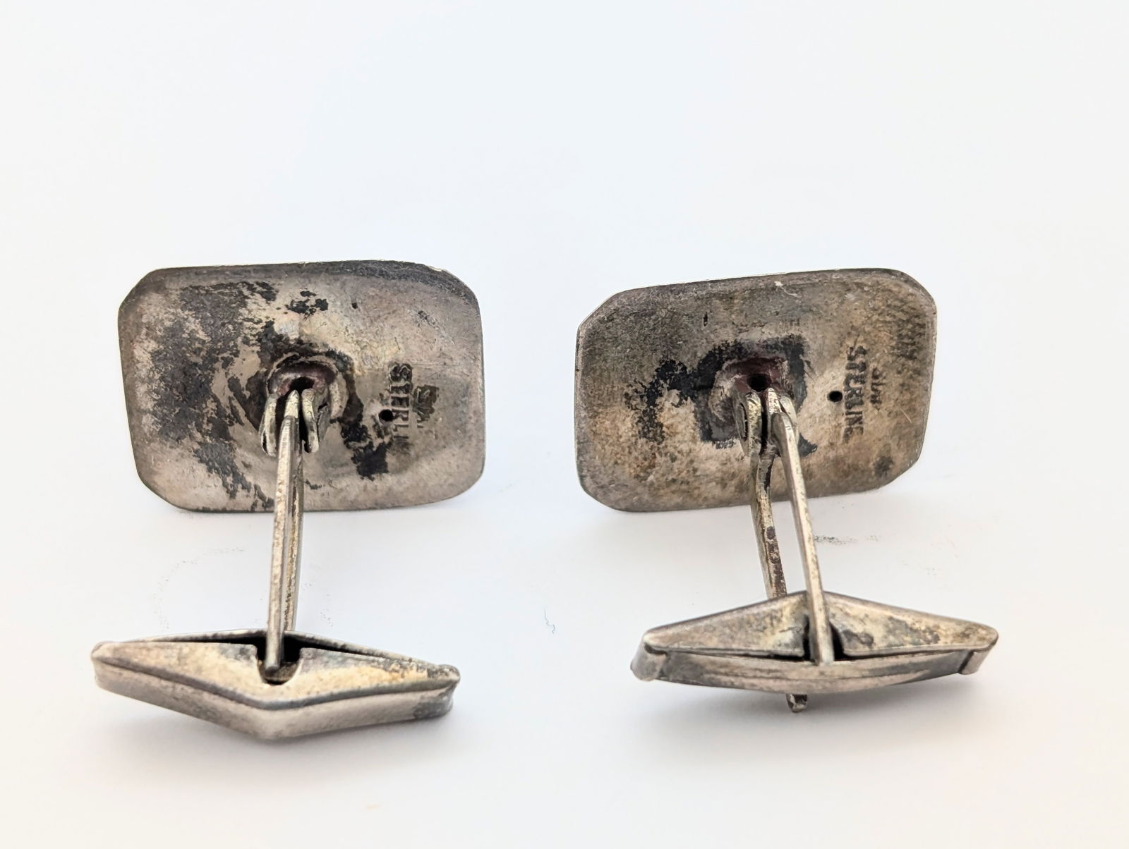 Vintage Siam Sterling Silver Thai Dancer Men's Tie Clip & Cuff links Set - 16.7g - 6