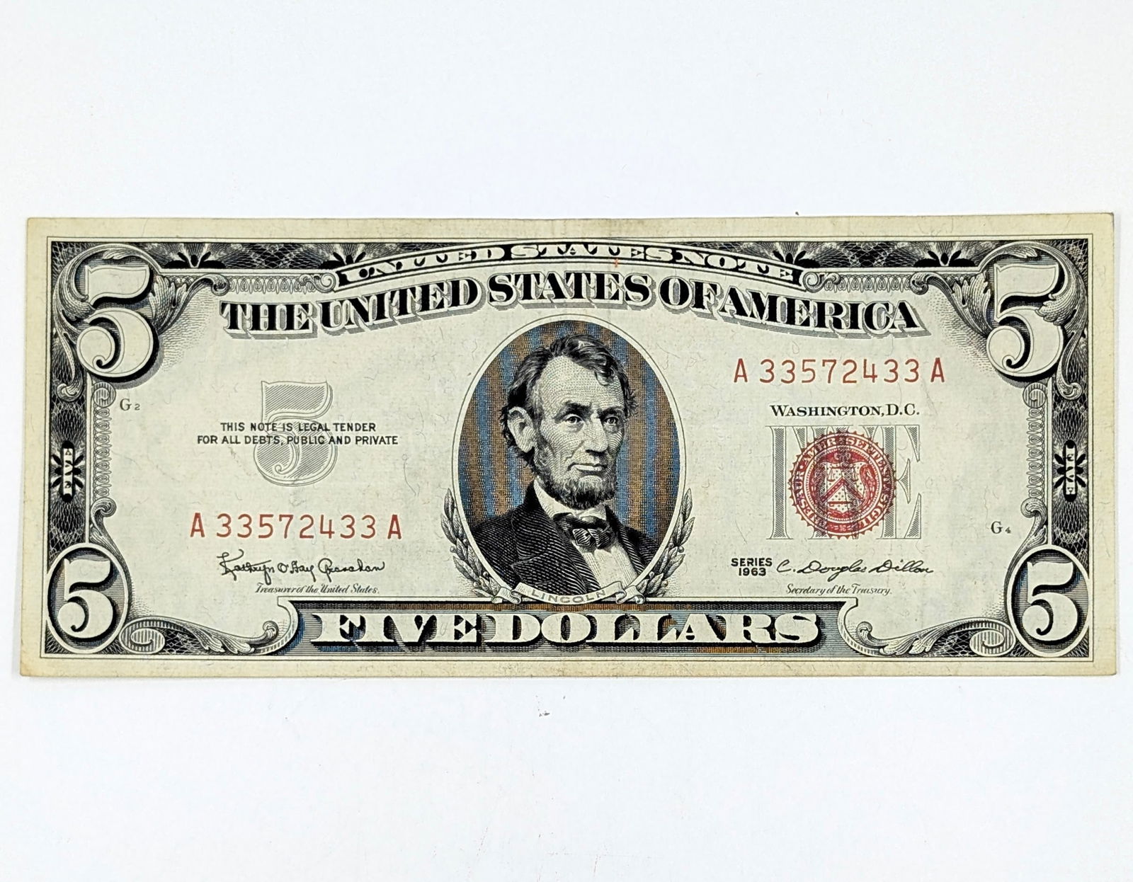 1963 $5 Note - Red Seal (1 of 2)