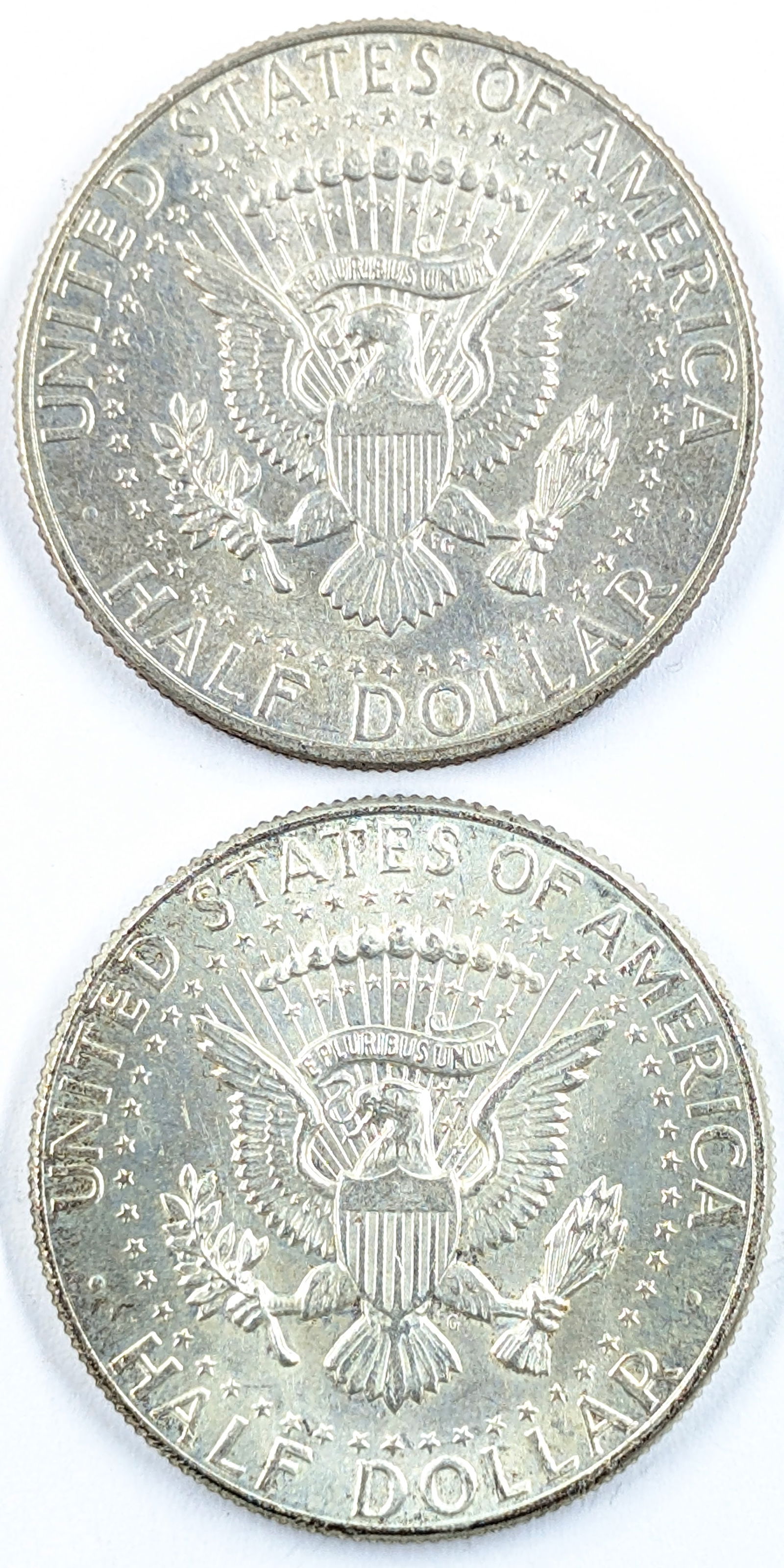 Lot of 2 Silver 1964 John F Kennedy Half Dollars - BU - 2