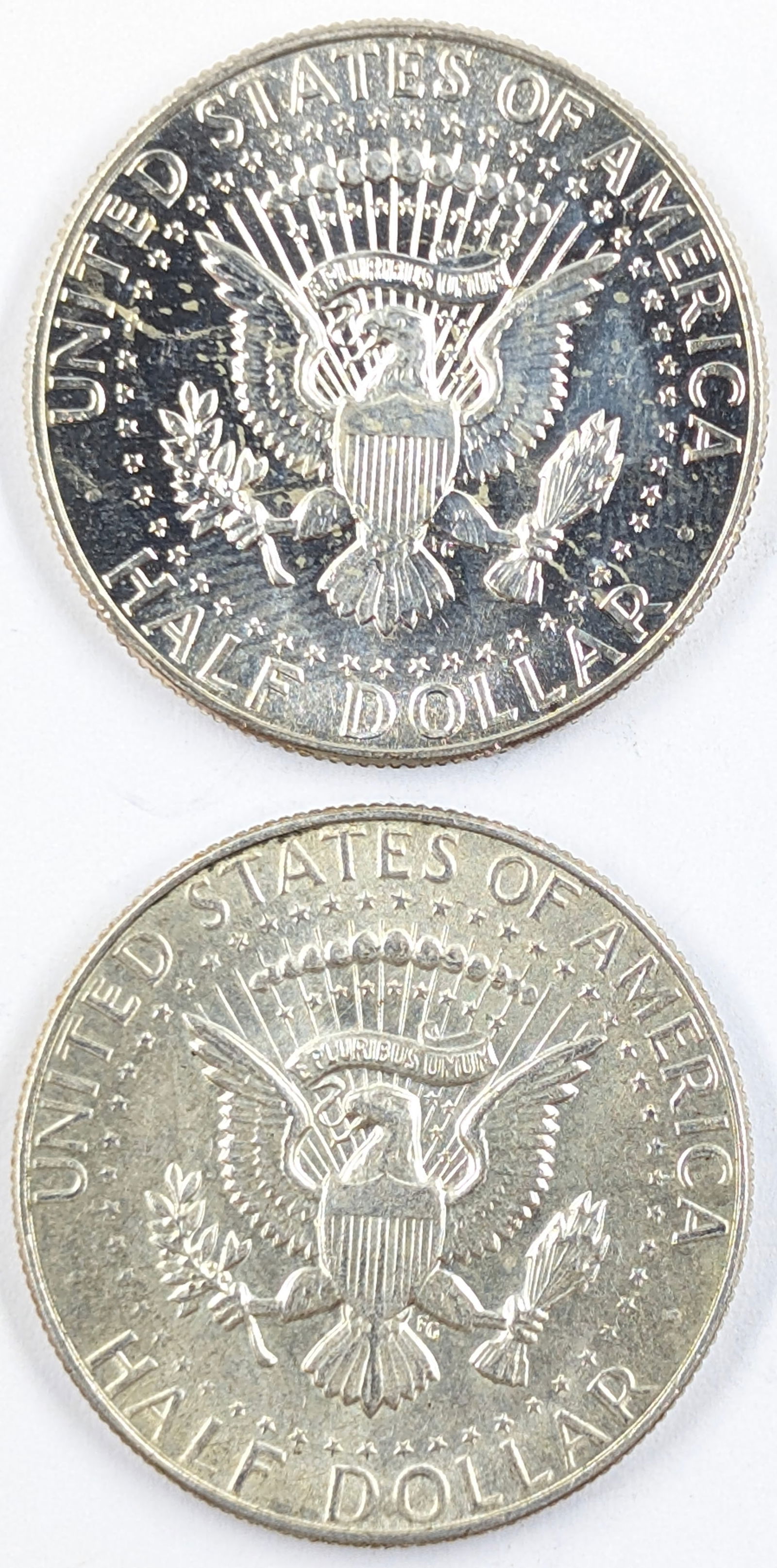 Lot of 2 Silver John F Kennedy Half Dollars - 1967, 1969-D - 2