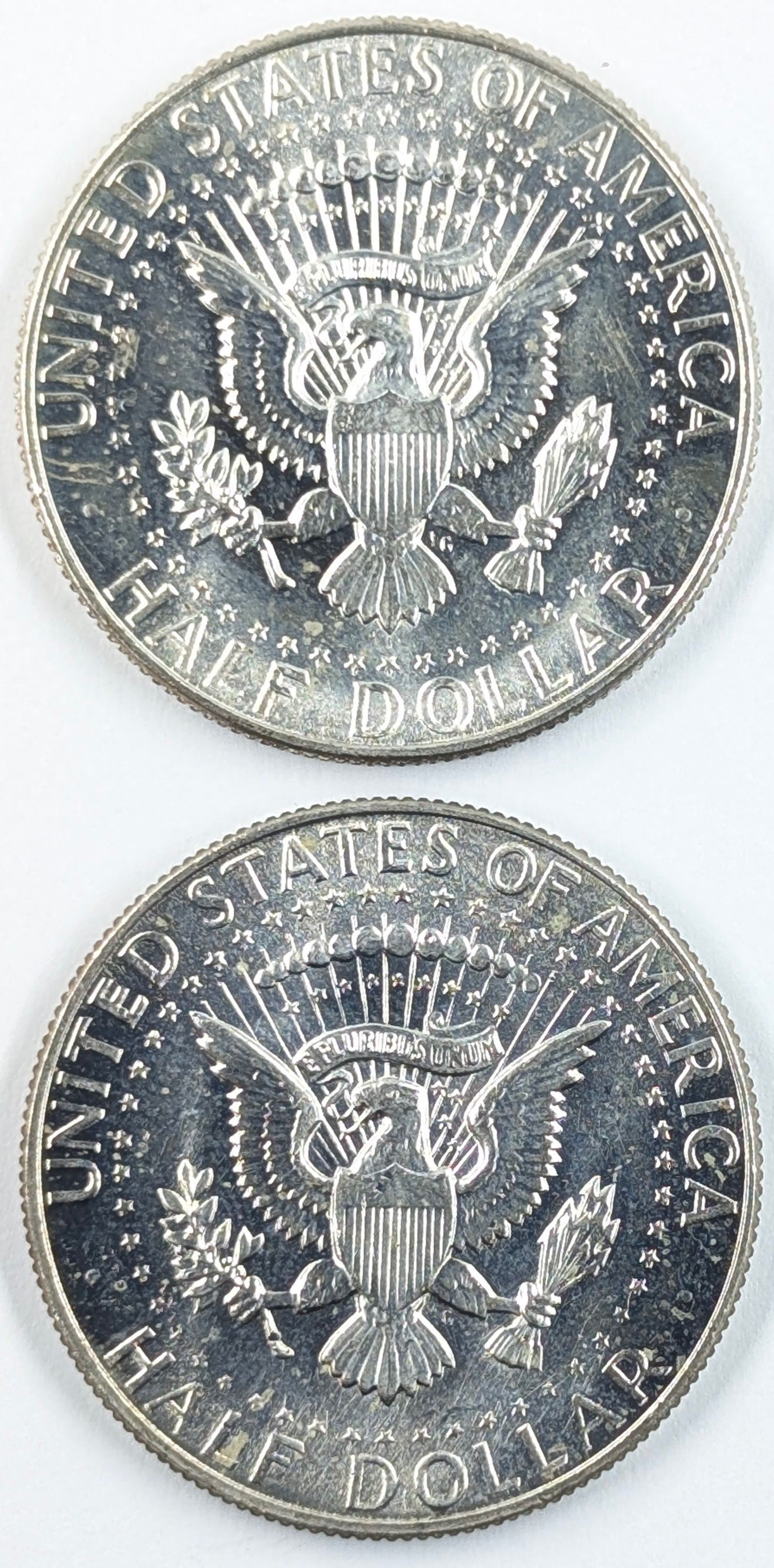 Lot of 2 Silver John F Kennedy Half Dollars - Both 1967 BU - 2