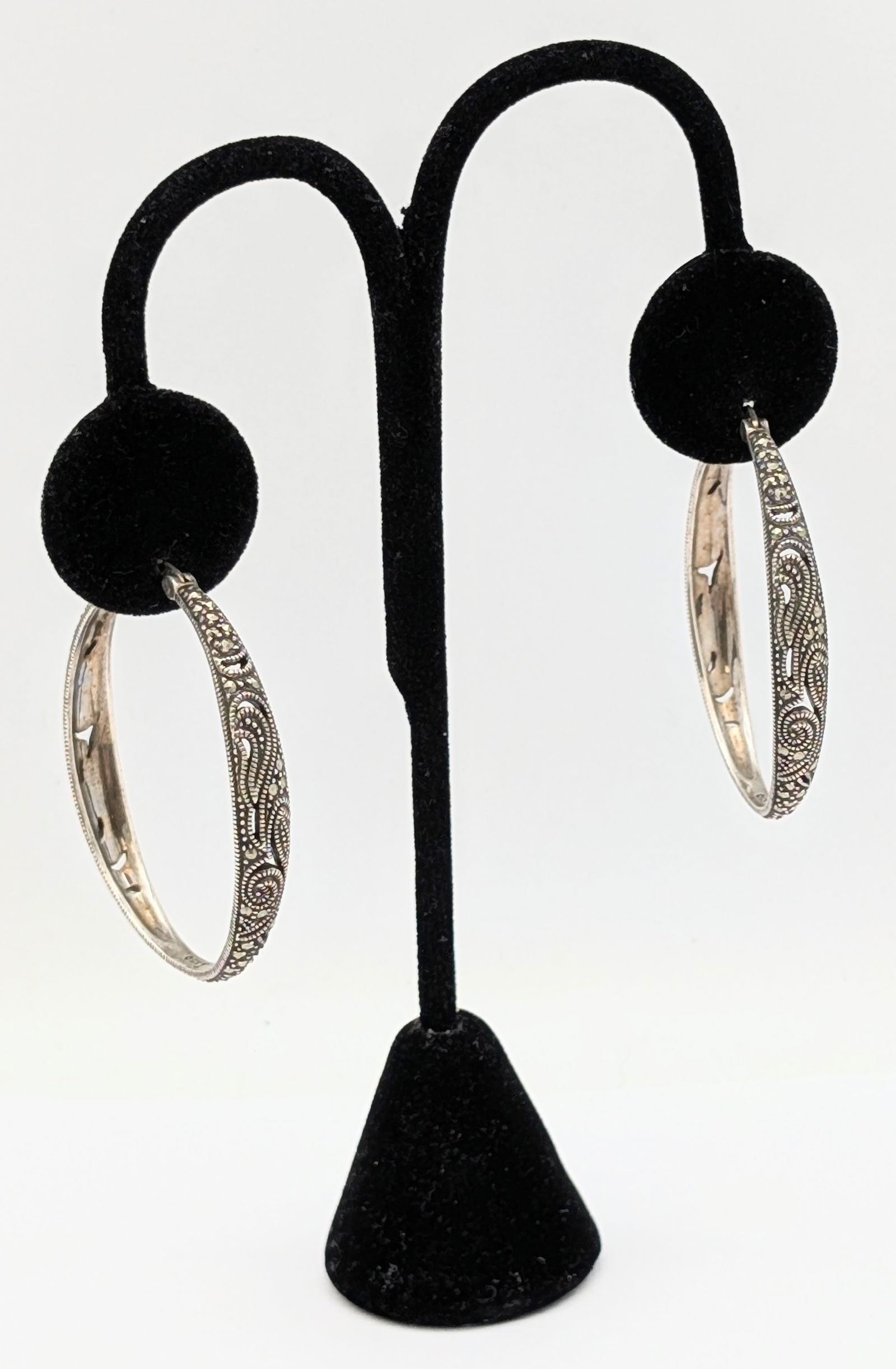 Sterling Silver Hoop with Rhinestone Earrings (1 of 4)