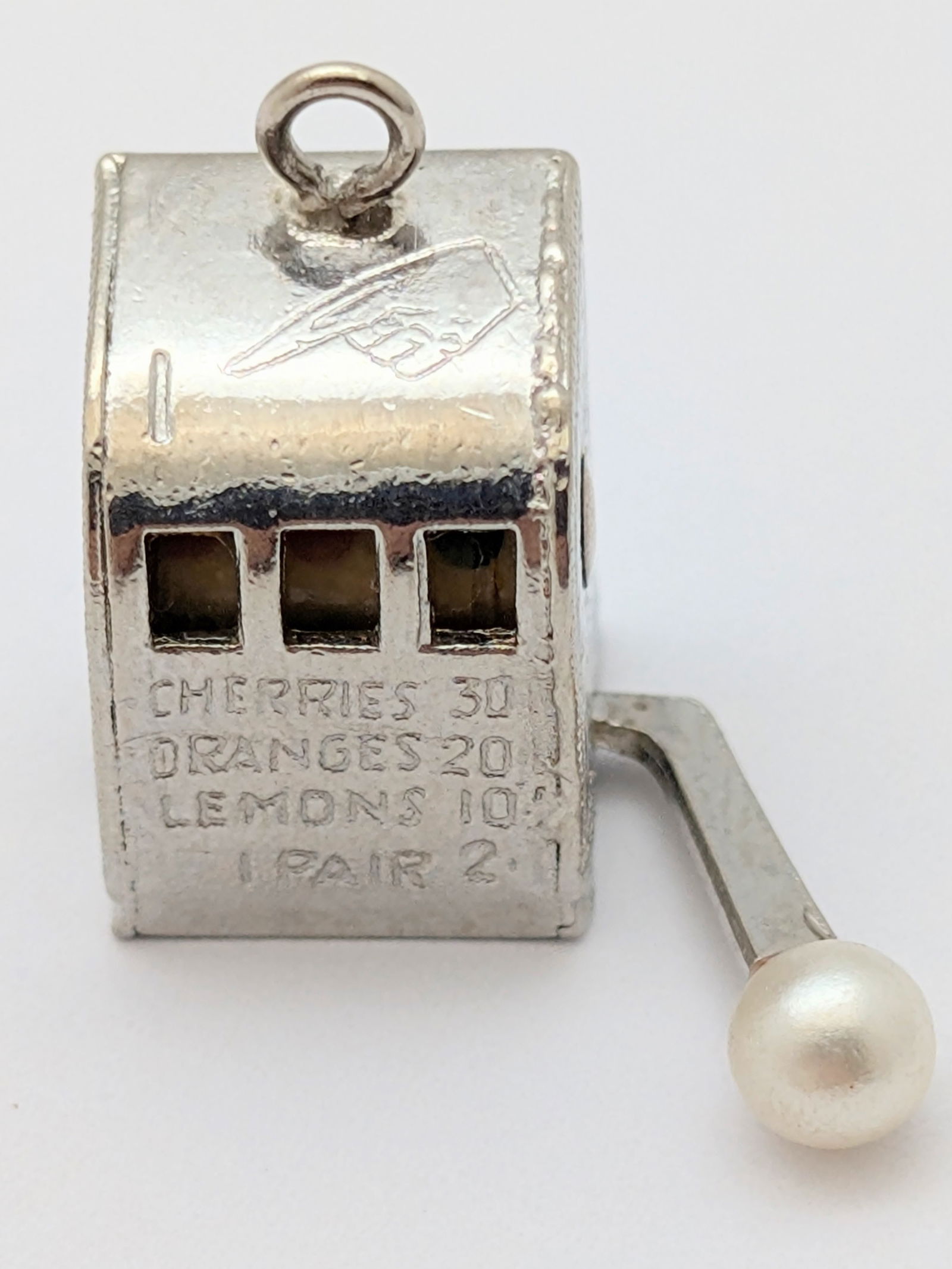 Vintage Slot Machine Charm - Sterling Silver 925 - 2