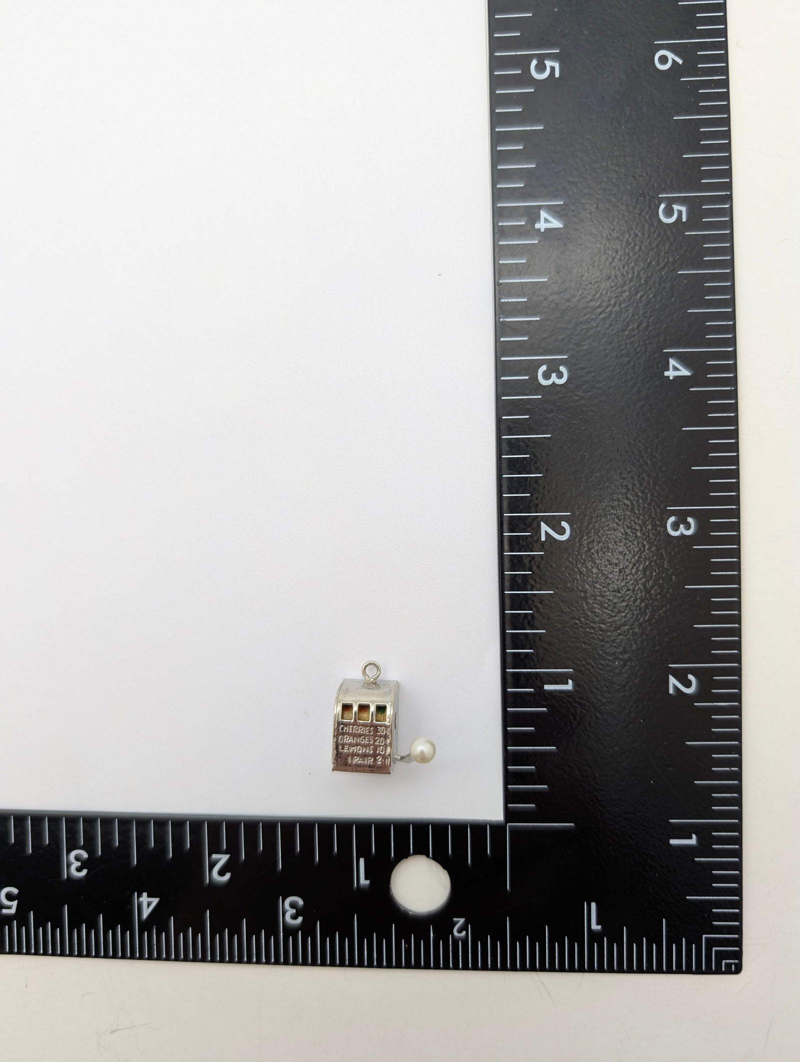 Vintage Slot Machine Charm - Sterling Silver 925 - 5