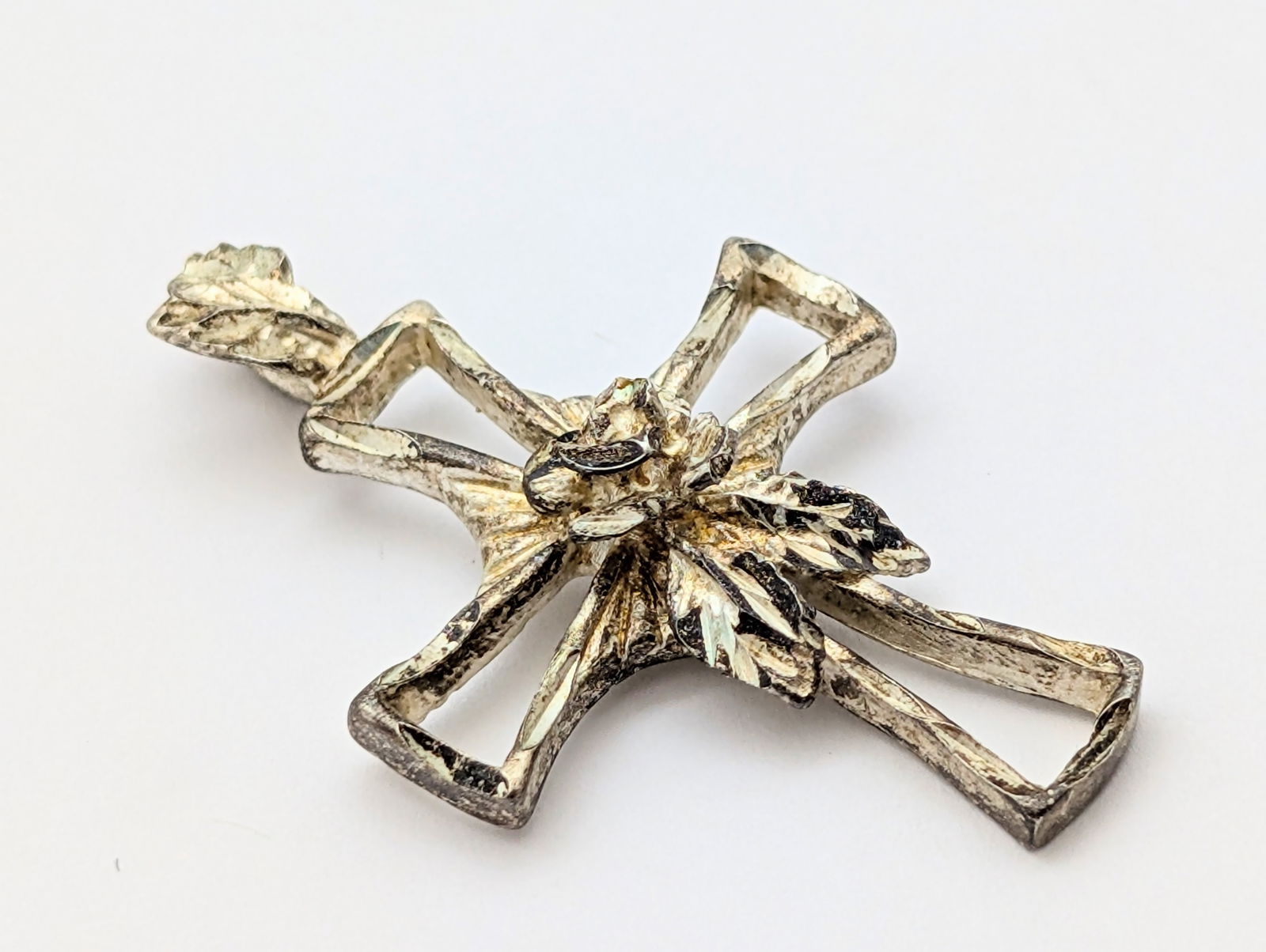 Lot of 2 Sterling Silver Cross Pendants -Vintage to Modern - 4