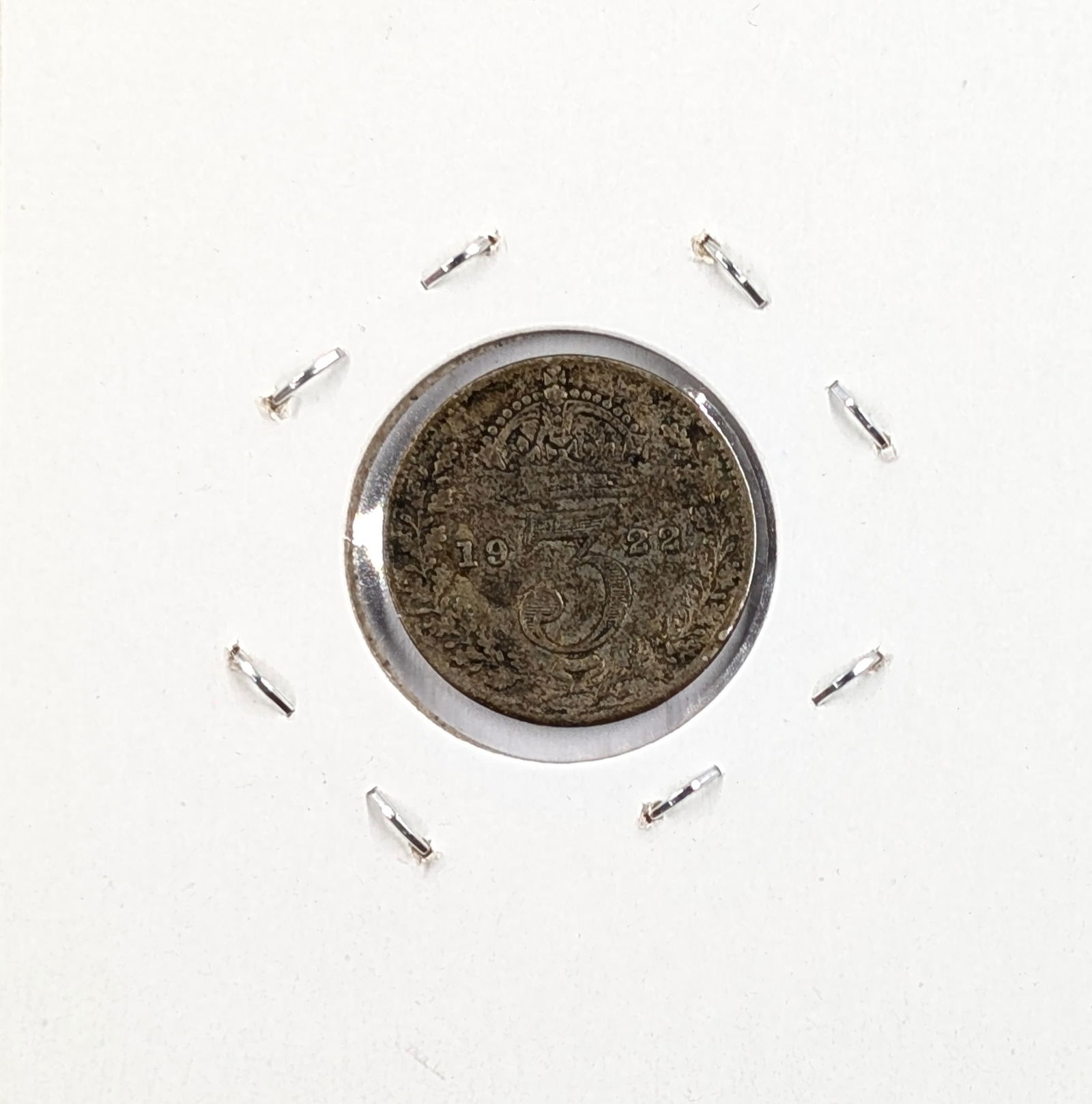 1922 Silver Great Britain 3 Pence - 2