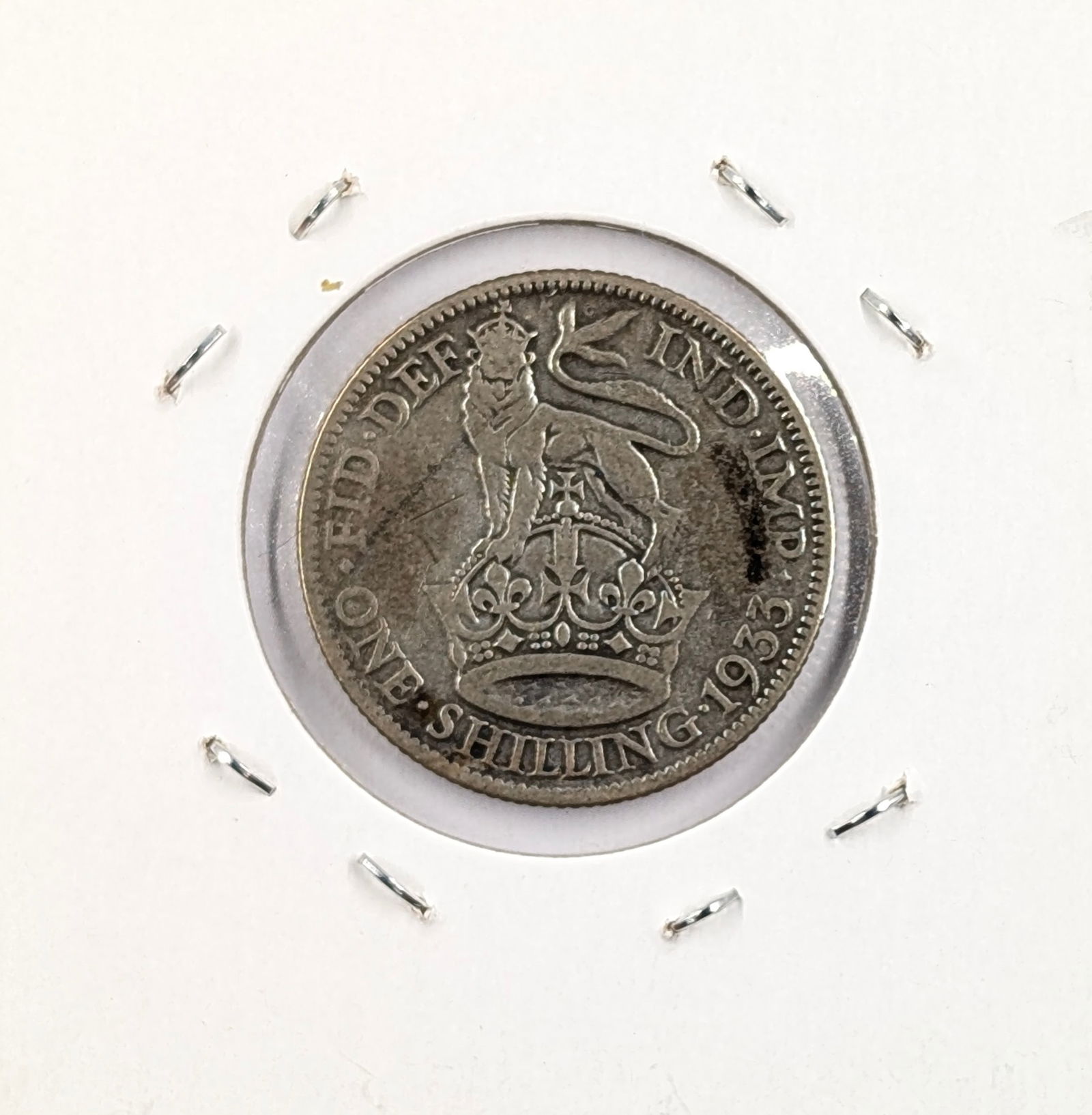 1933 Silver Great Britain 1 Shilling - 2