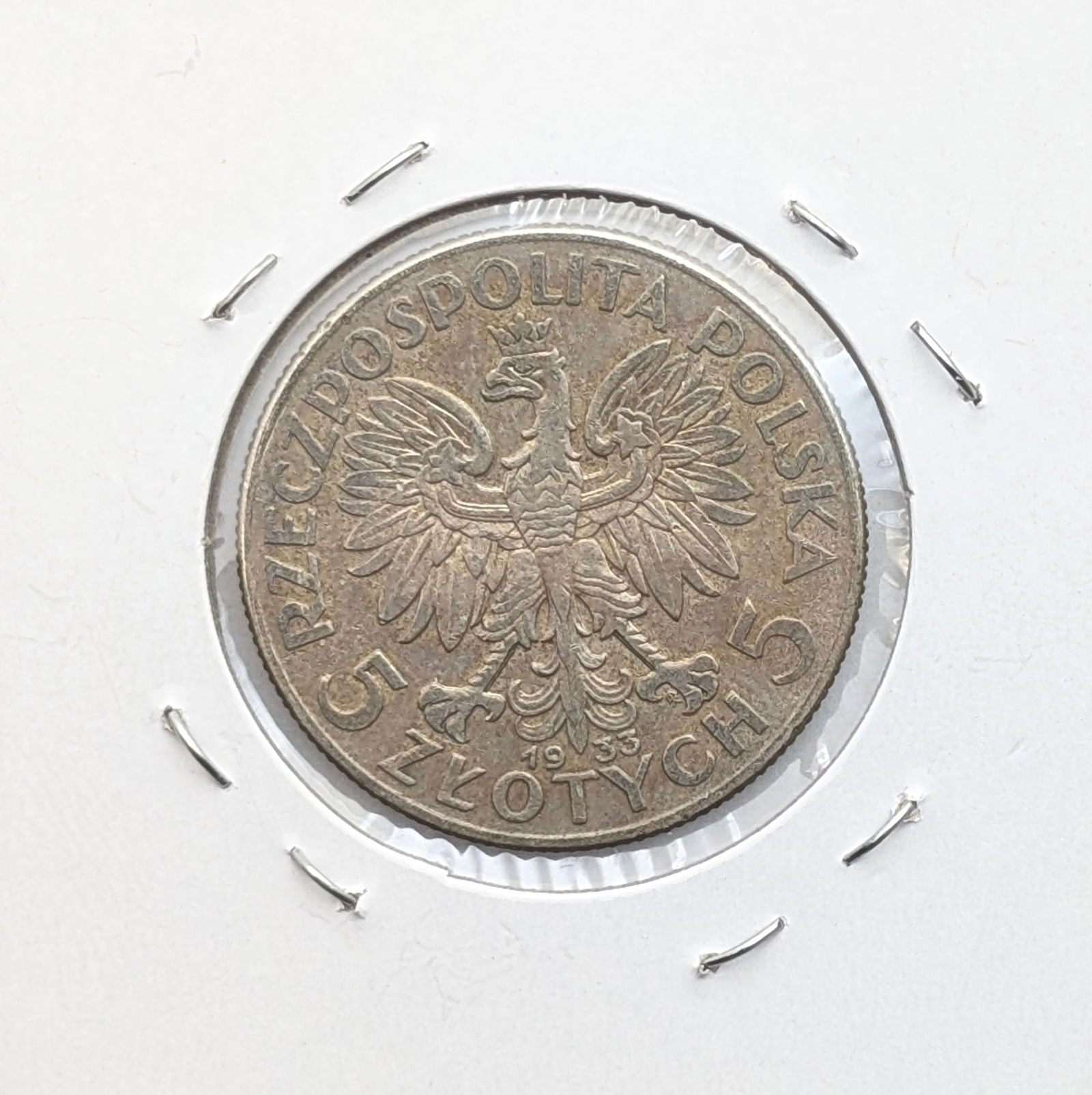 1933 Silver Poland 5 Zlote - 2