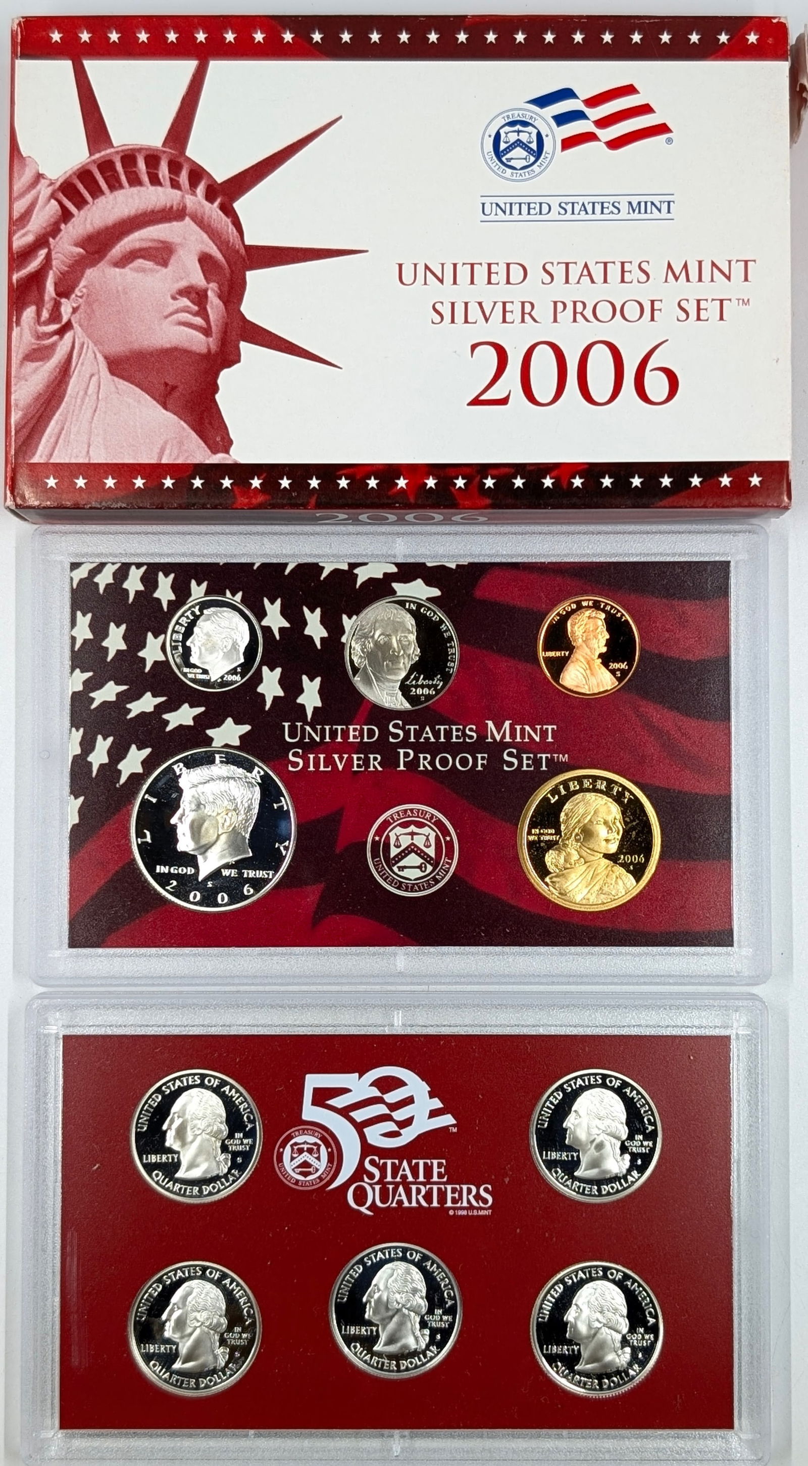 2006 Silver US Mint Proof Set w/ Silver Half, Quarter & Dime w/ COA (1 of 3)
