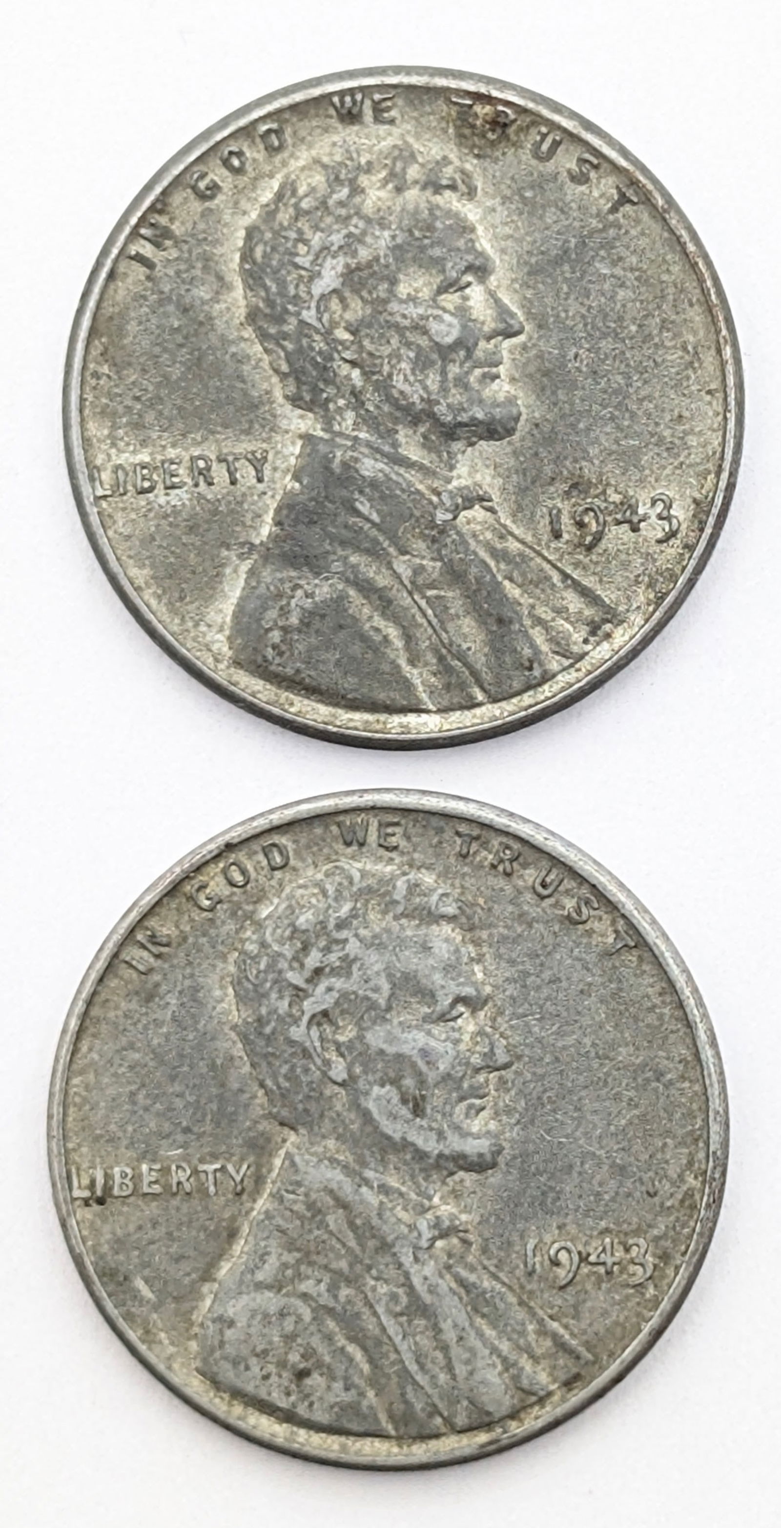 Lot of 2 - 1943 Steel Lincoln Cents (1 of 2)