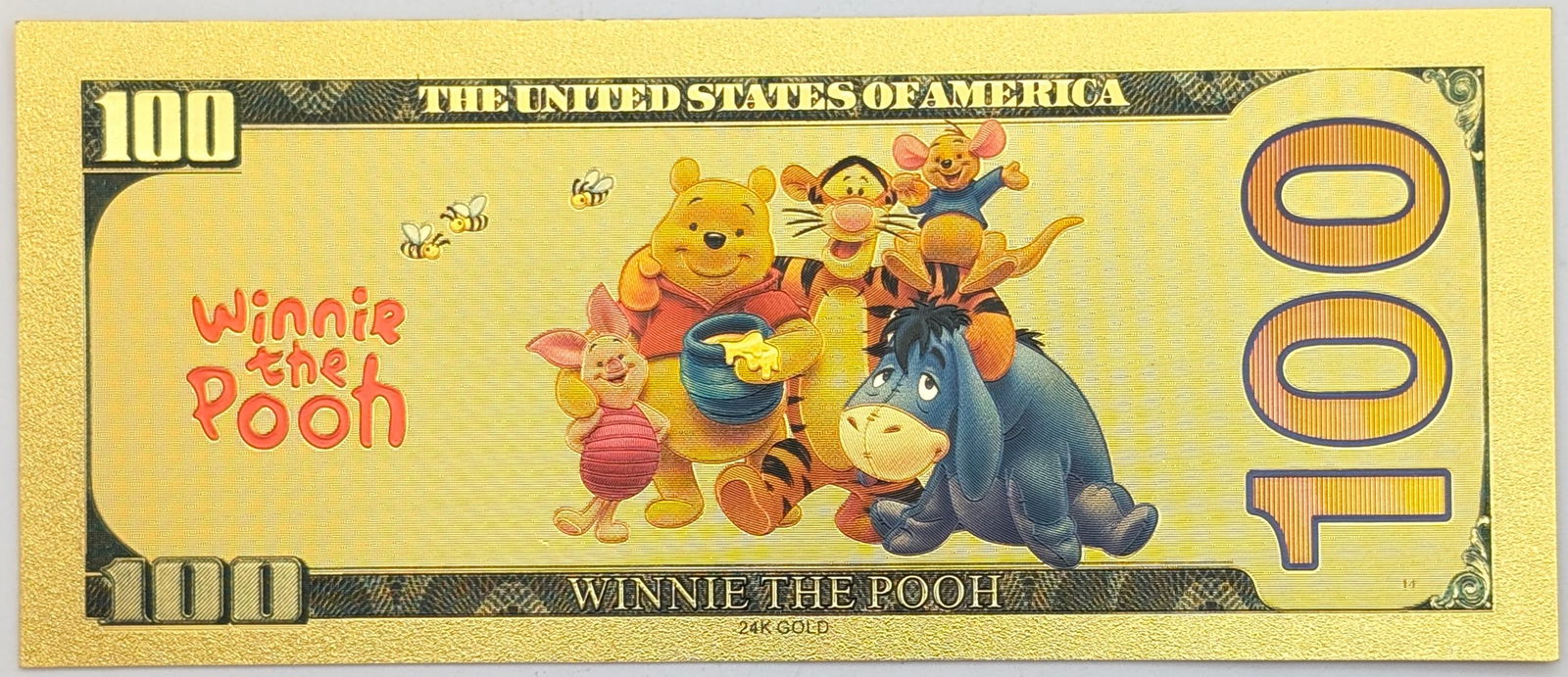 Winnie the Pooh Gold foil $100 design - 2
