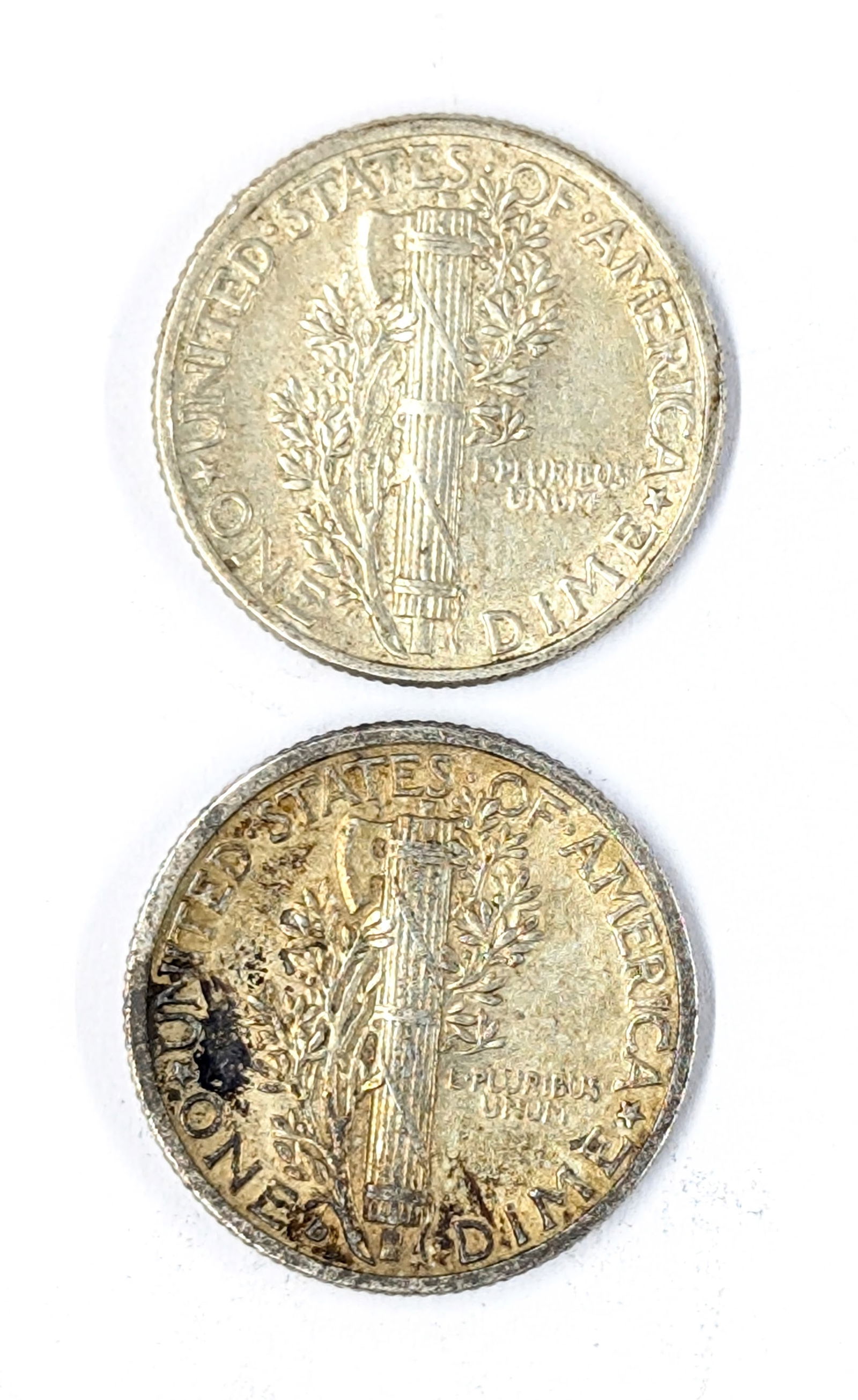 Lot of 2 Silver Mercury Dimes - 1940, 1941-D - 2