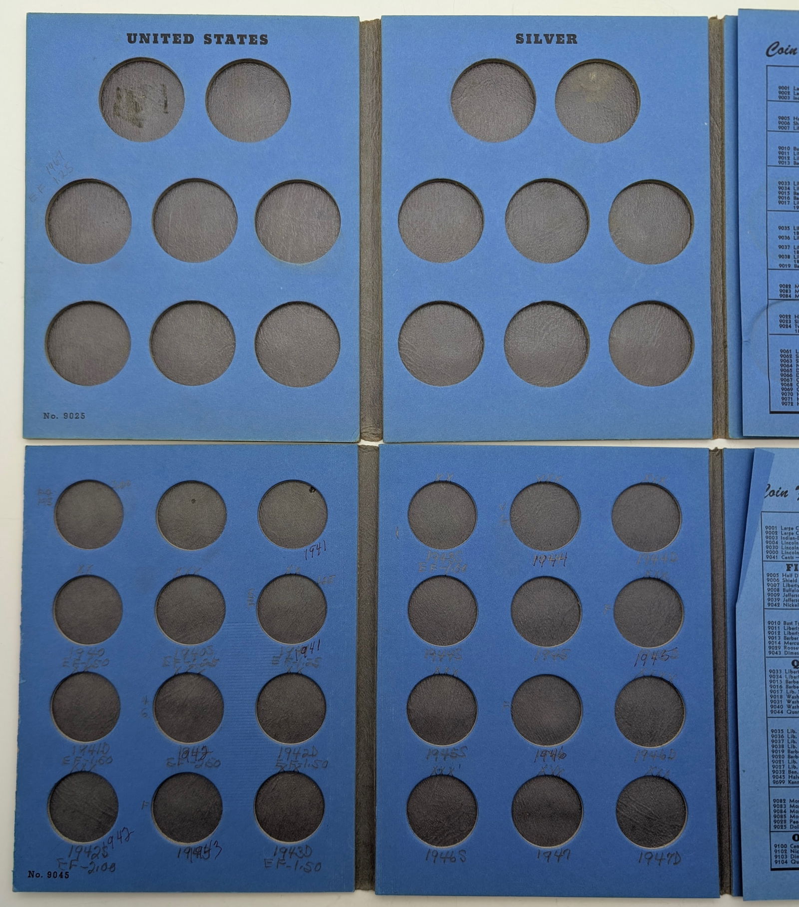 Lot of 2 Empty Coin Books - Silver Dollars & Halves - 2