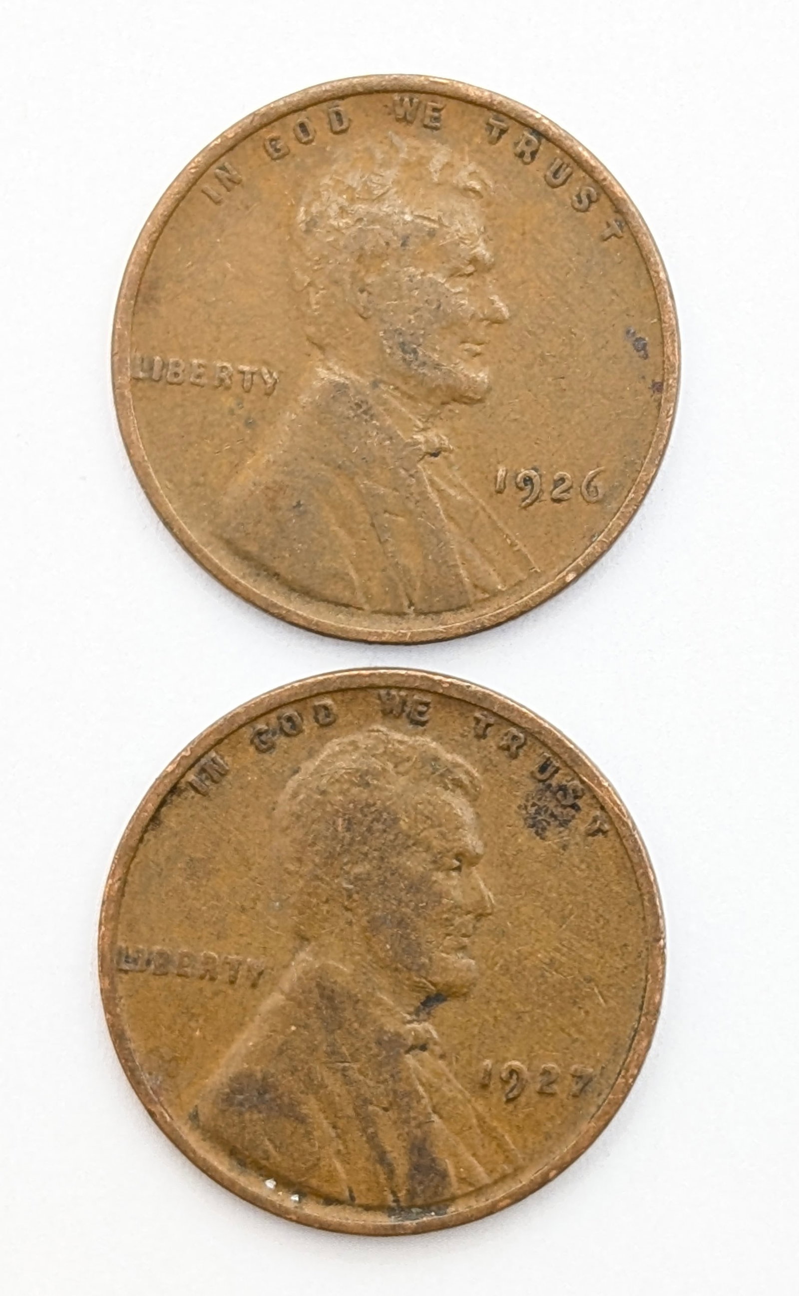 Lot of 2 Wheat Cents - 1926, 1927 (1 of 2)
