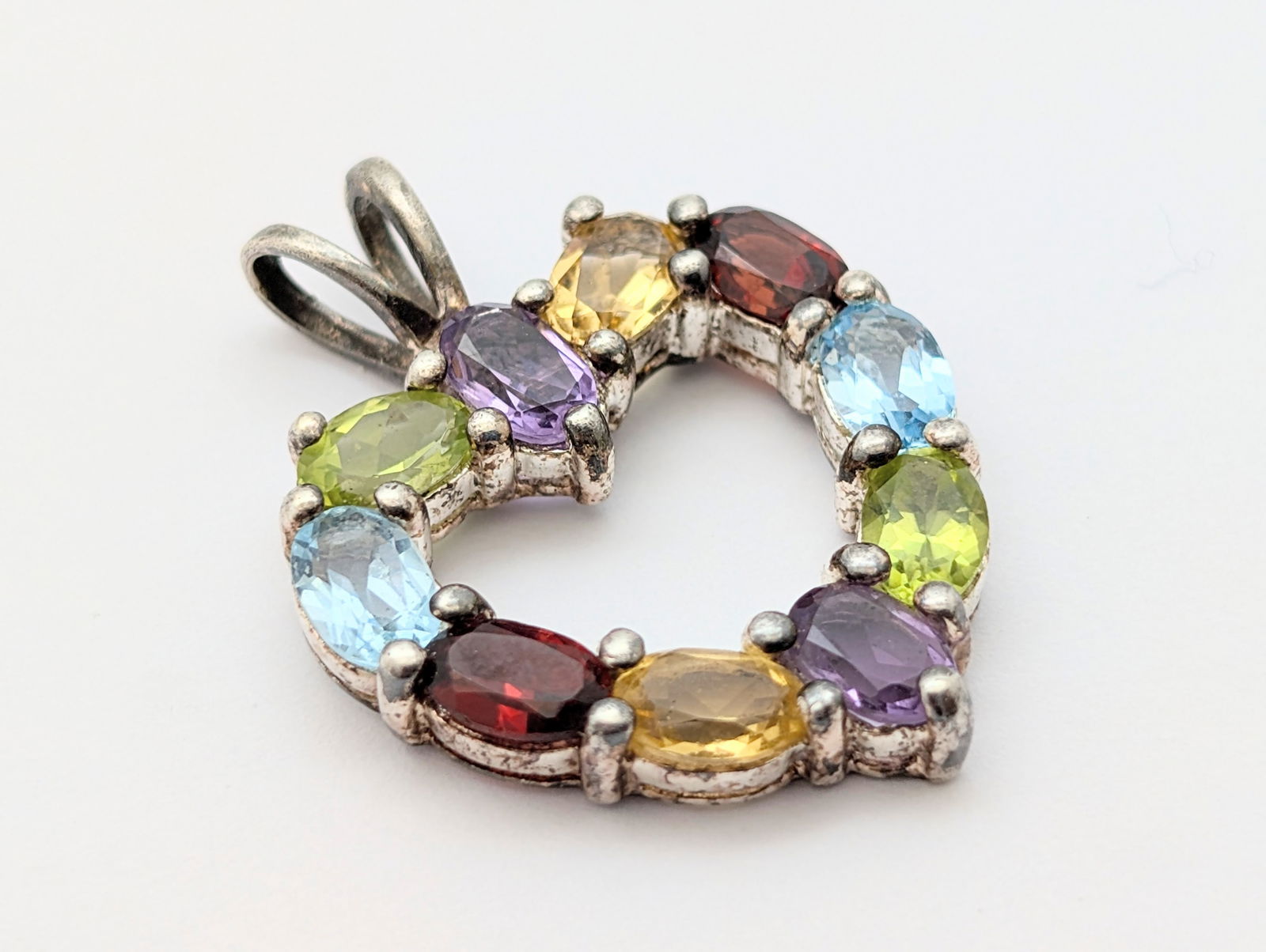 Lot of 2 Sterling Silver Heart Pendants - 5