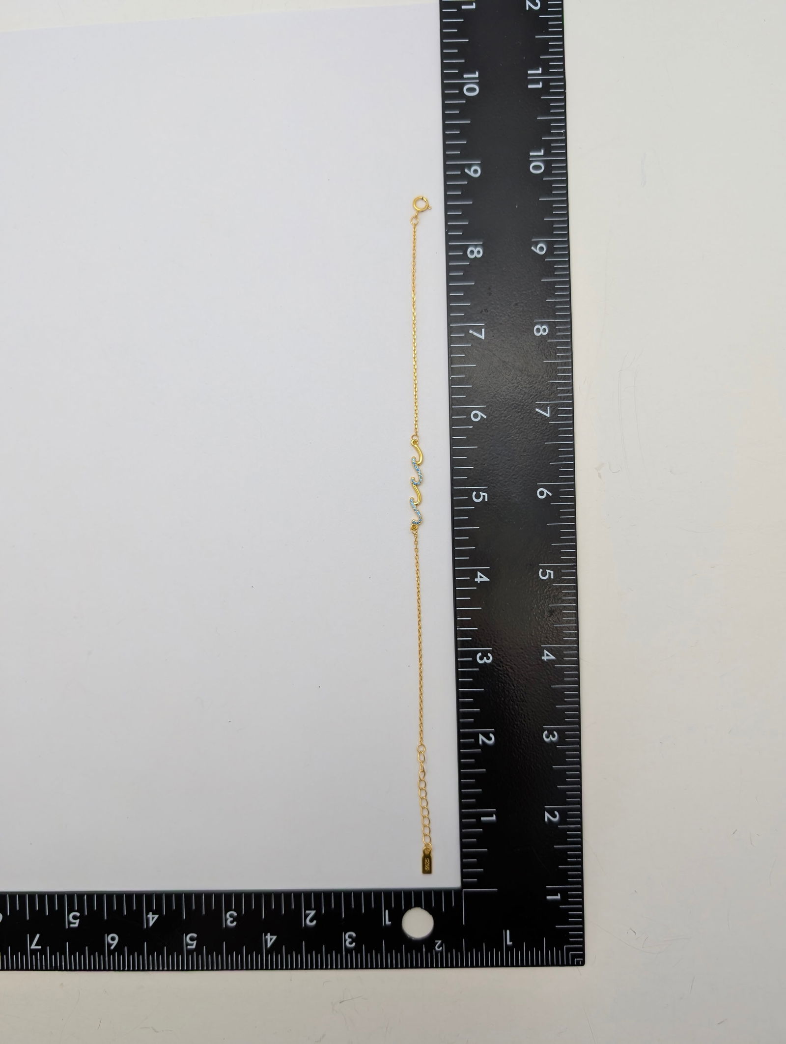 Sterling Silver Gold tone Blue Waves Ladies Bracelet - 5