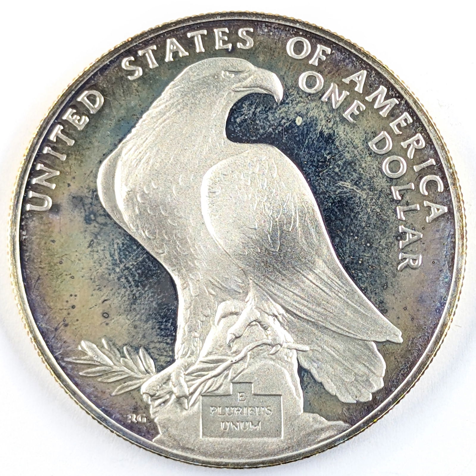 Patriot Collection: 1984 Silver Olympic Coliseum Coin- Proof, Toned - 2