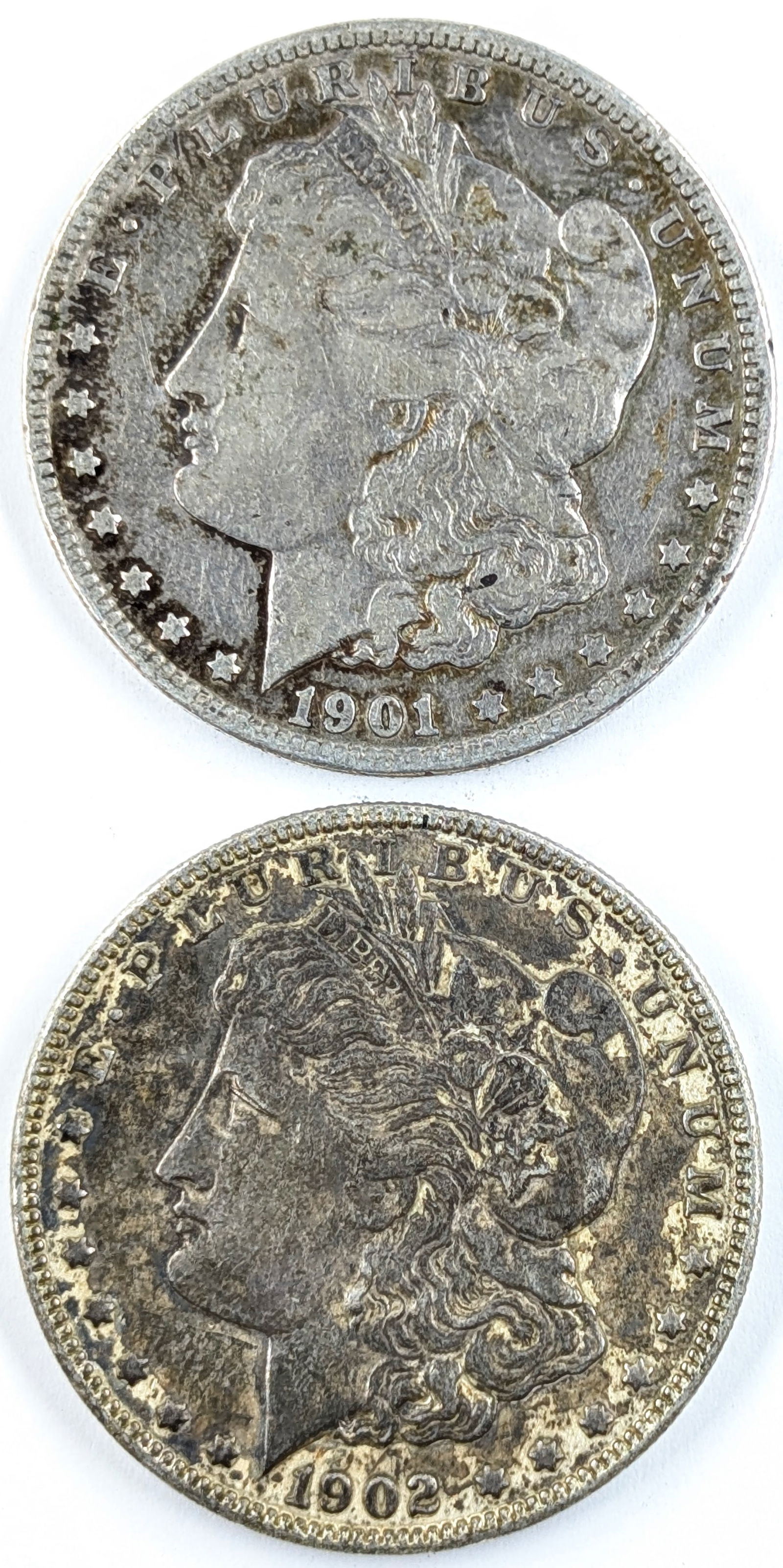 Lot of 2 Morgan Silver Dollars- 1901-O,1902 (1 of 2)