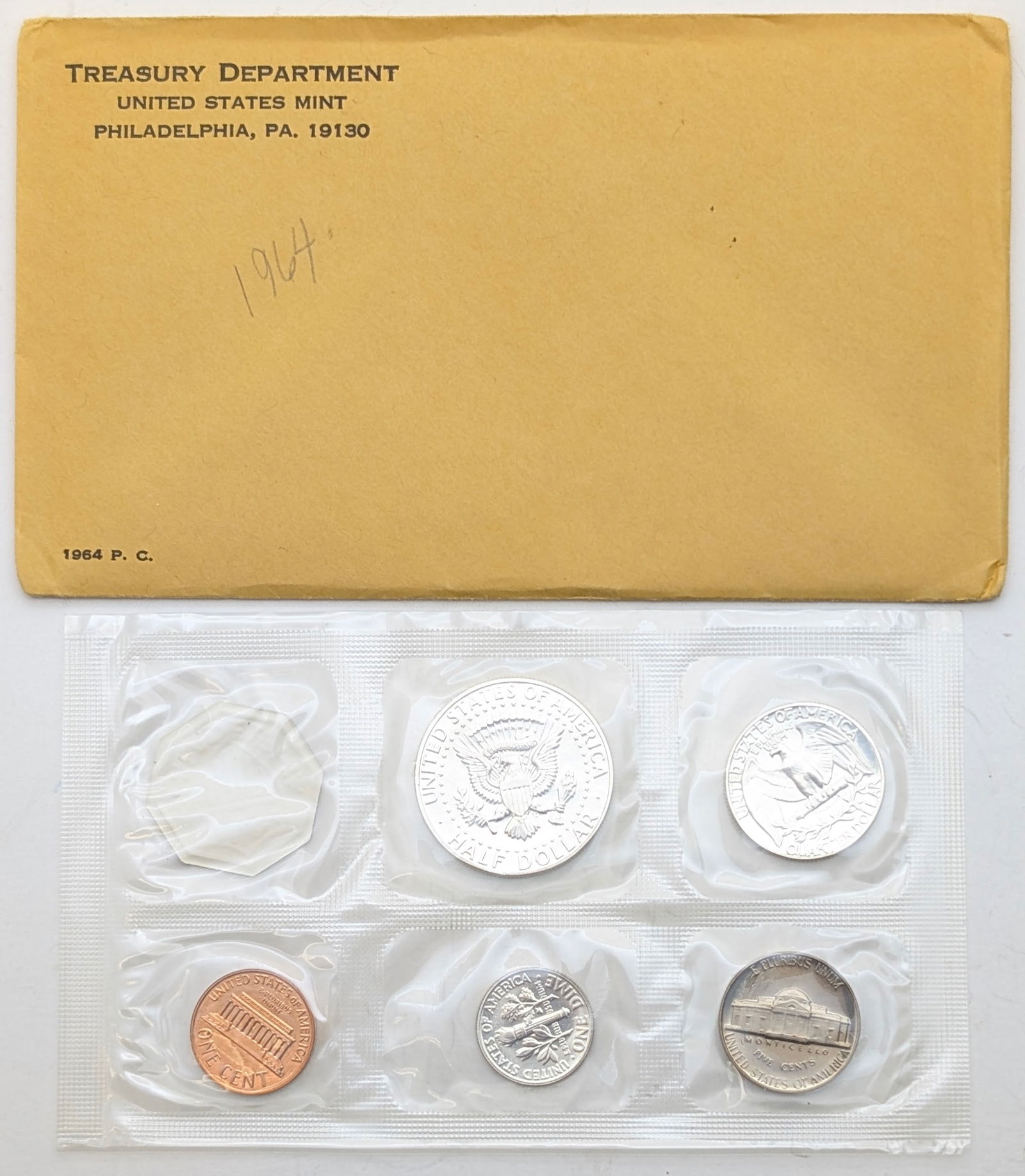 1964 Silver US Mint Proof Set w/ Silver Half, Quarter & Dime - 2