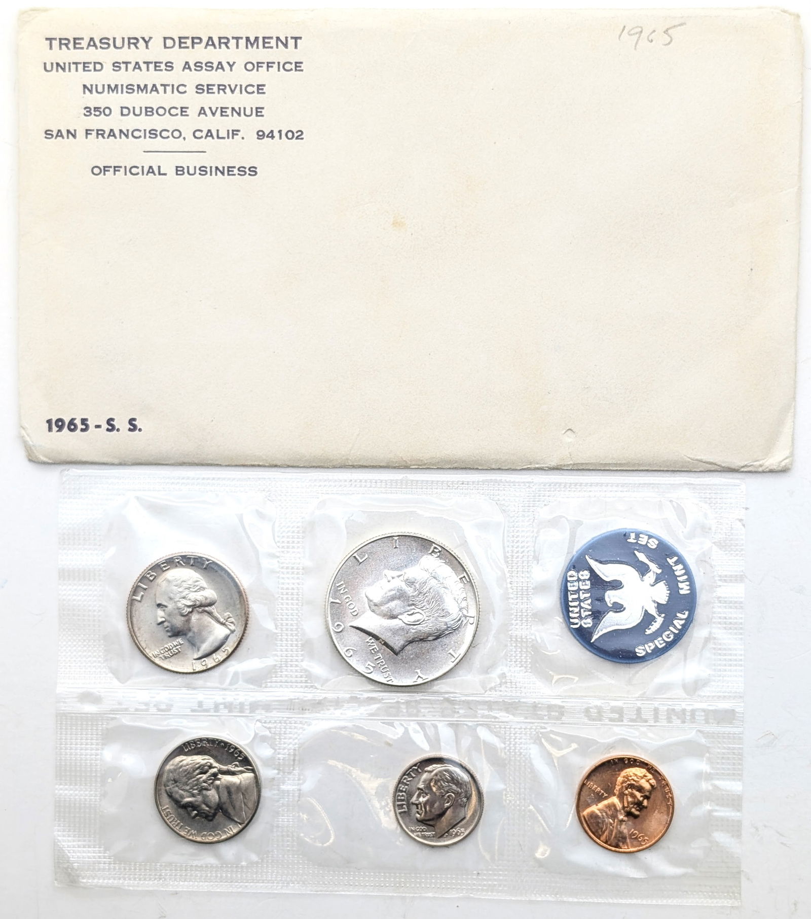 1965 Silver US Mint Uncirculated Set w/ Silver Half, Quarter & Dime (1 of 2)