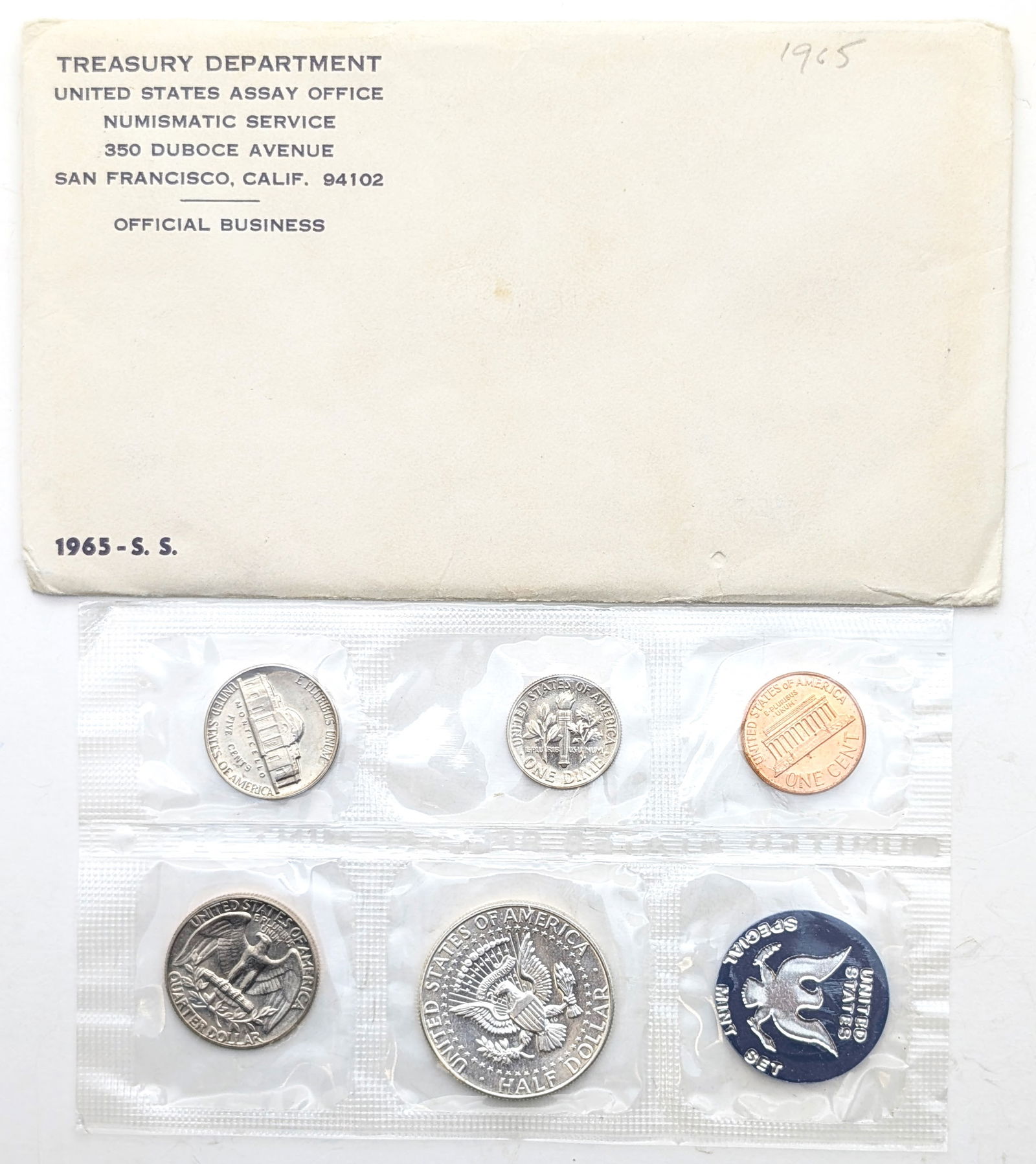 1965 Silver US Mint Uncirculated Set w/ Silver Half, Quarter & Dime - 2
