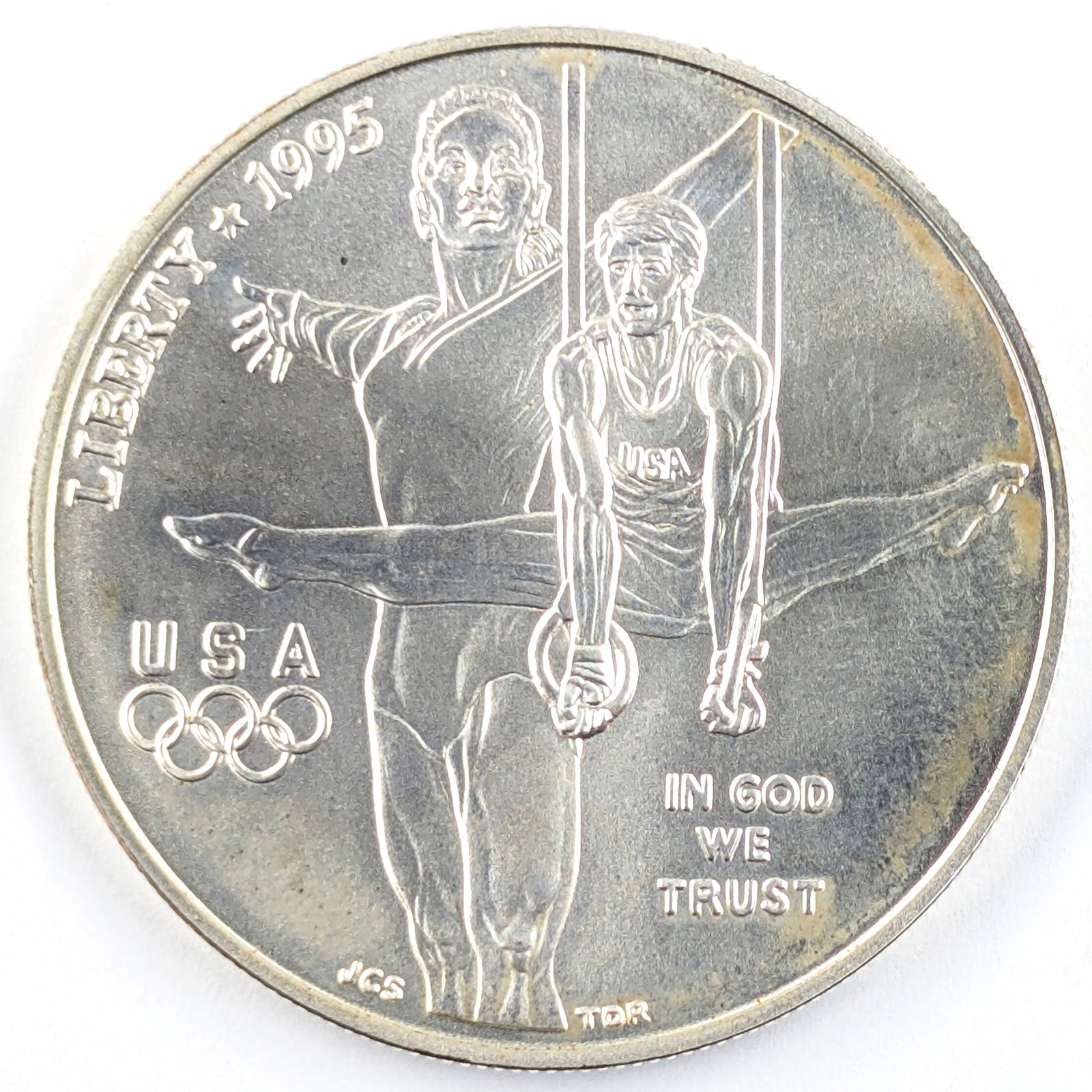 Patriot Collection: 1995 Silver Gymnastics Coin- Uncirculated: Silver 