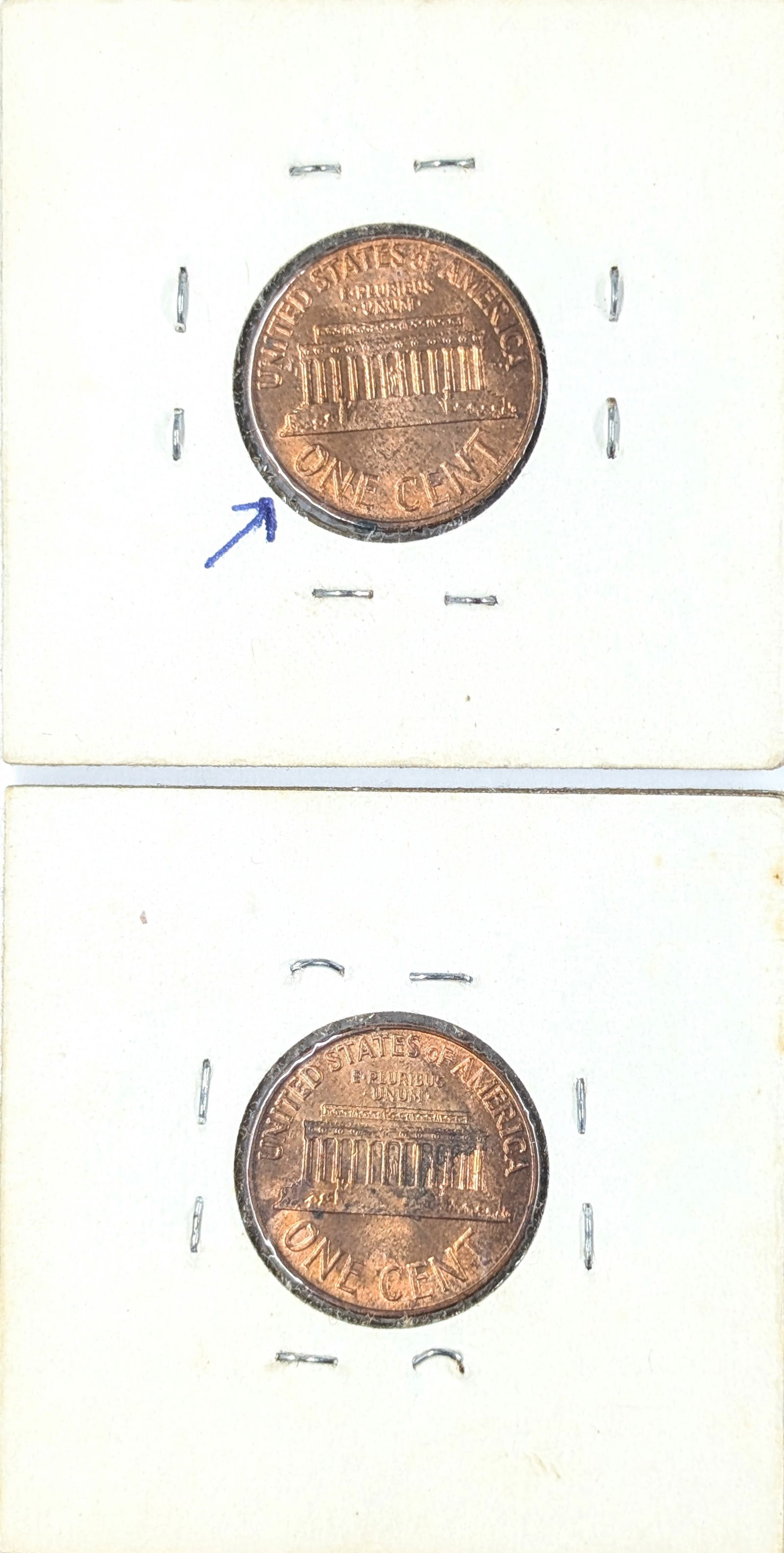 Lot of 2 Error Lincoln Cents - Both 1960-D - 2