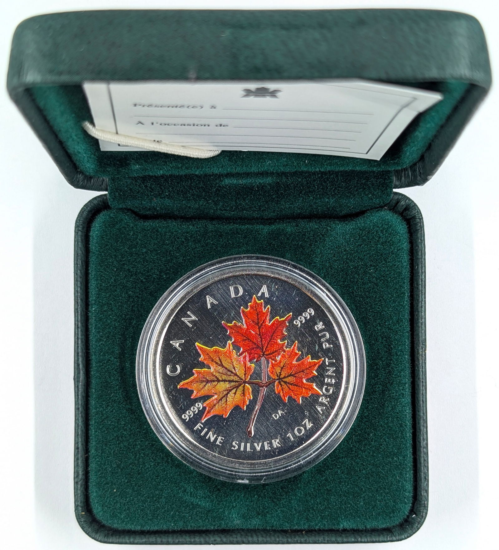 2001 Silver Canadian Maple Leaf 5 Dollar Coin- Colorized (1 of 3)