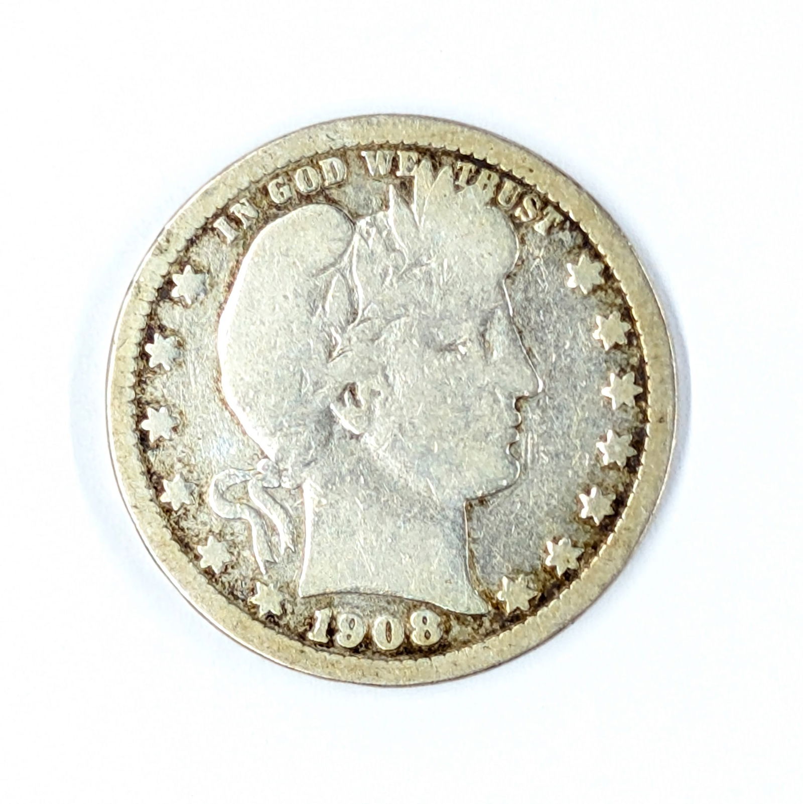 1908-D Silver Barber Quarter (1 of 2)