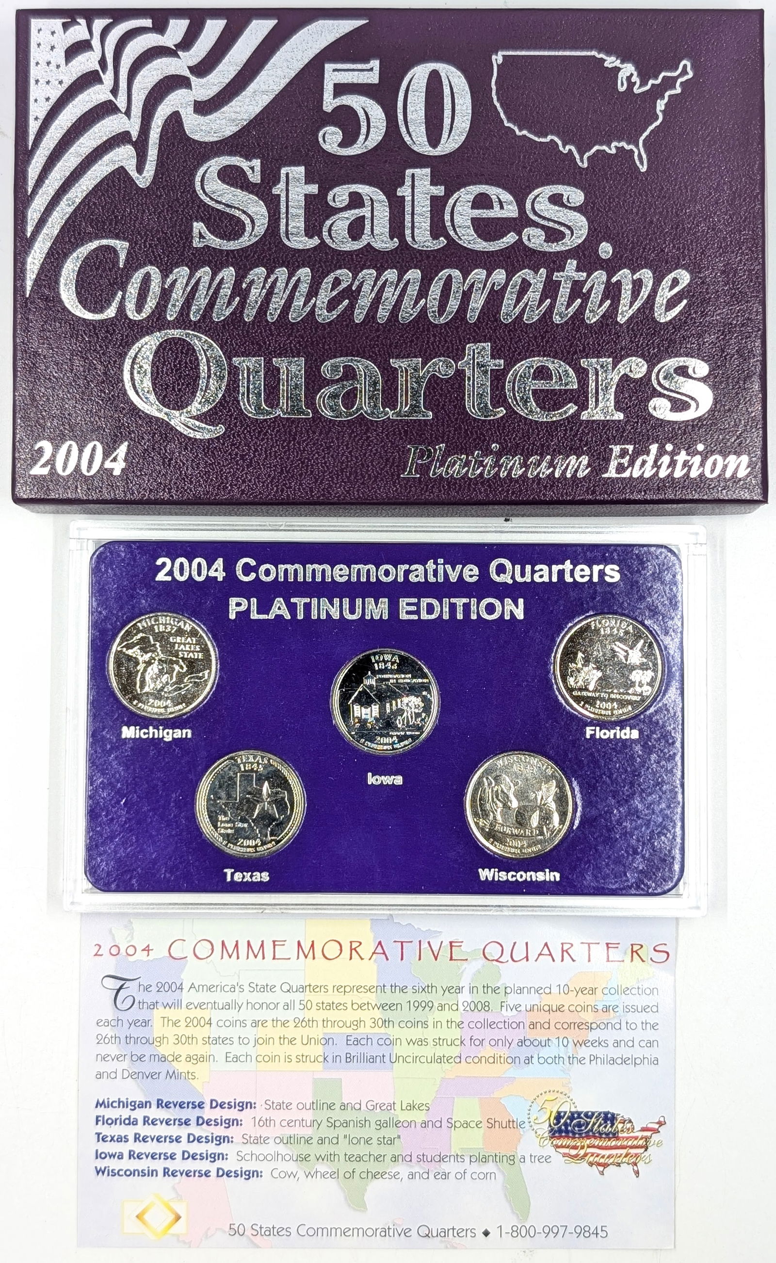 2004- 50 States Commemorative Quarter Set- Platinum Edition (1 of 2)