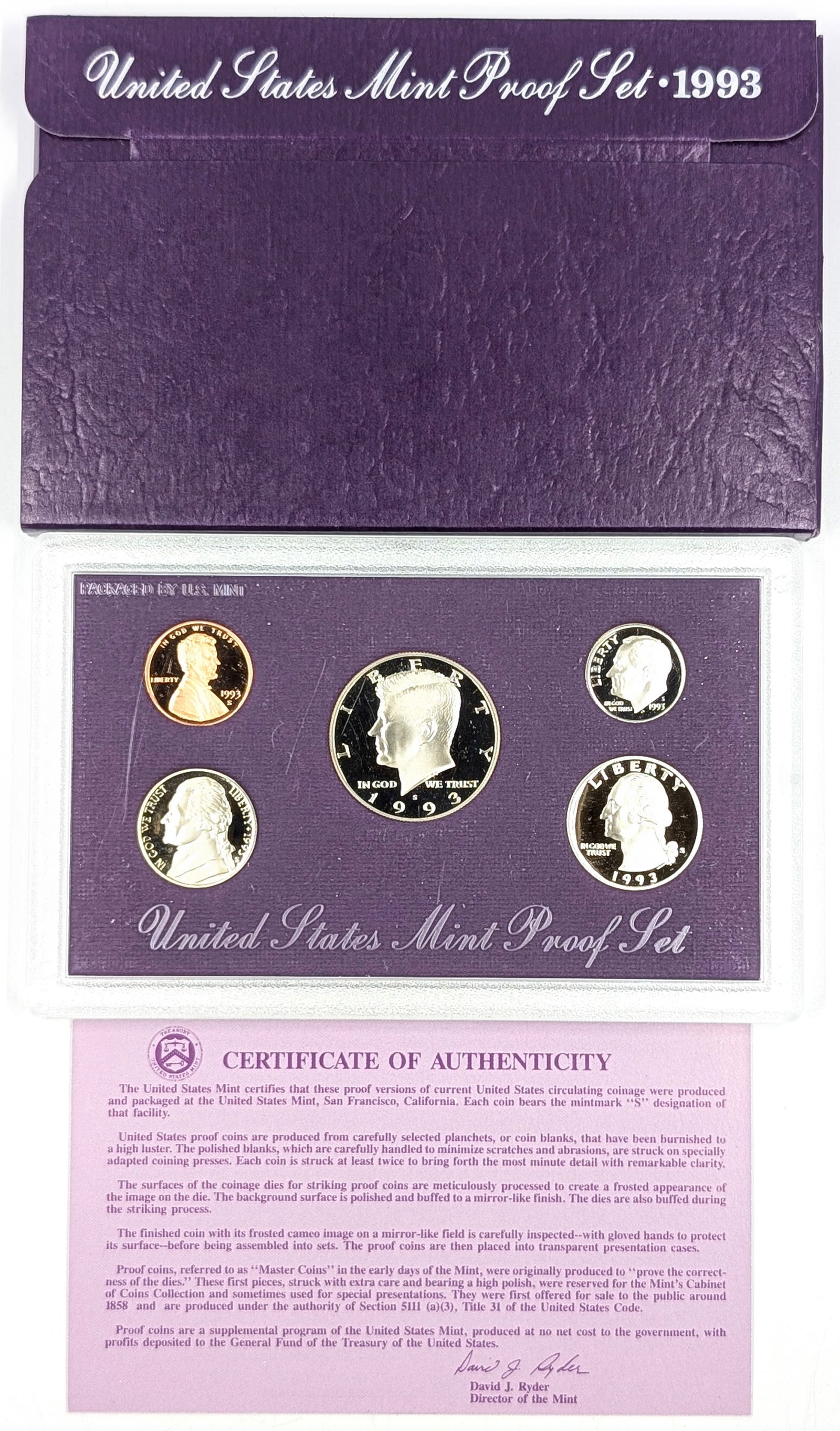 1993 US Mint Proof Coin Set w/COA (1 of 2)