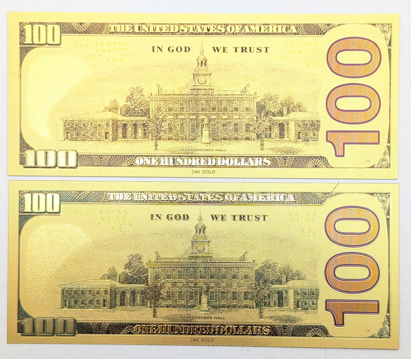 Lot of 2 Star Wars Gold foil $100 design - 2