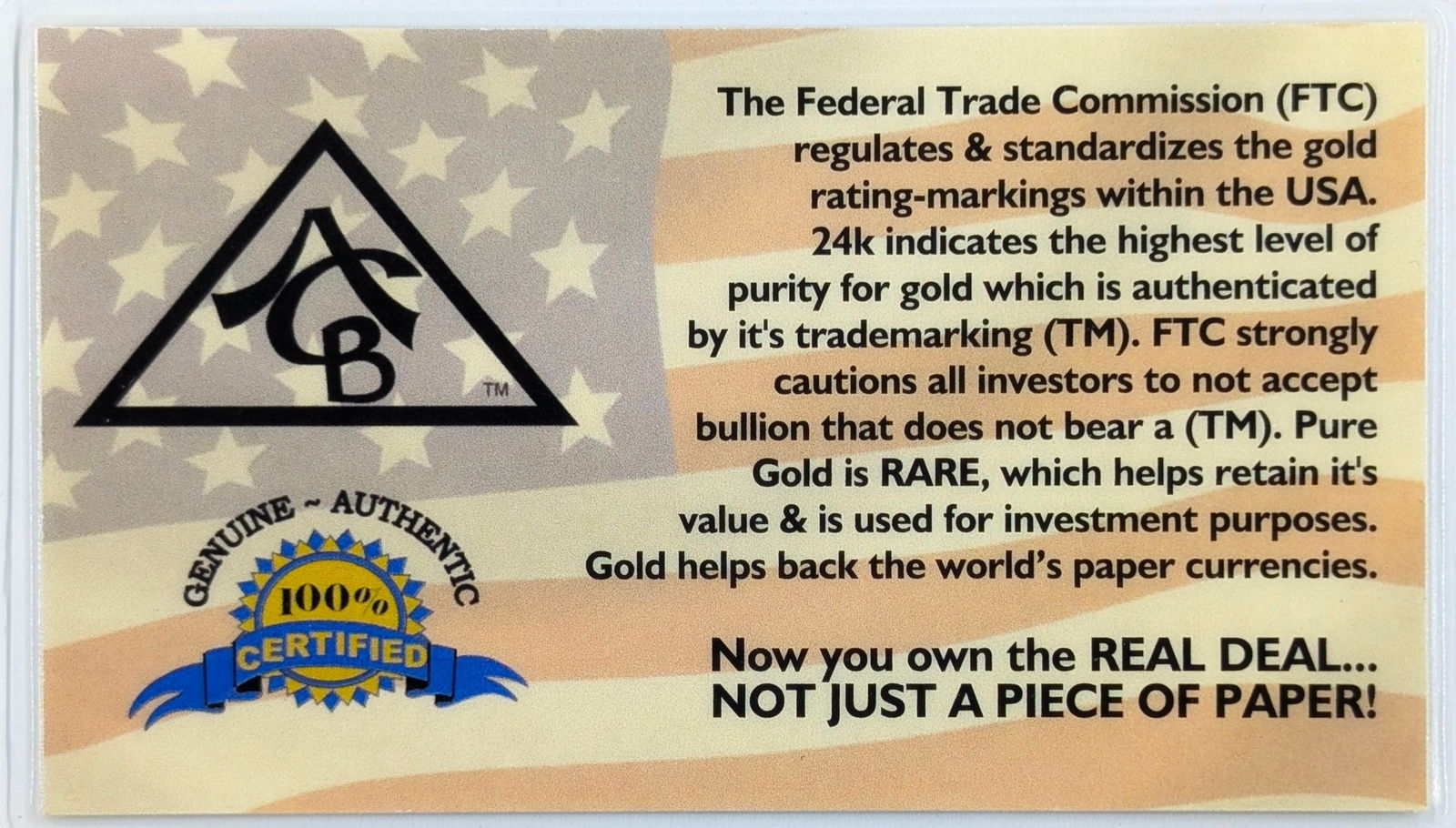 1/4 grain .999 Fine Gold - American Certified Bullion - 2
