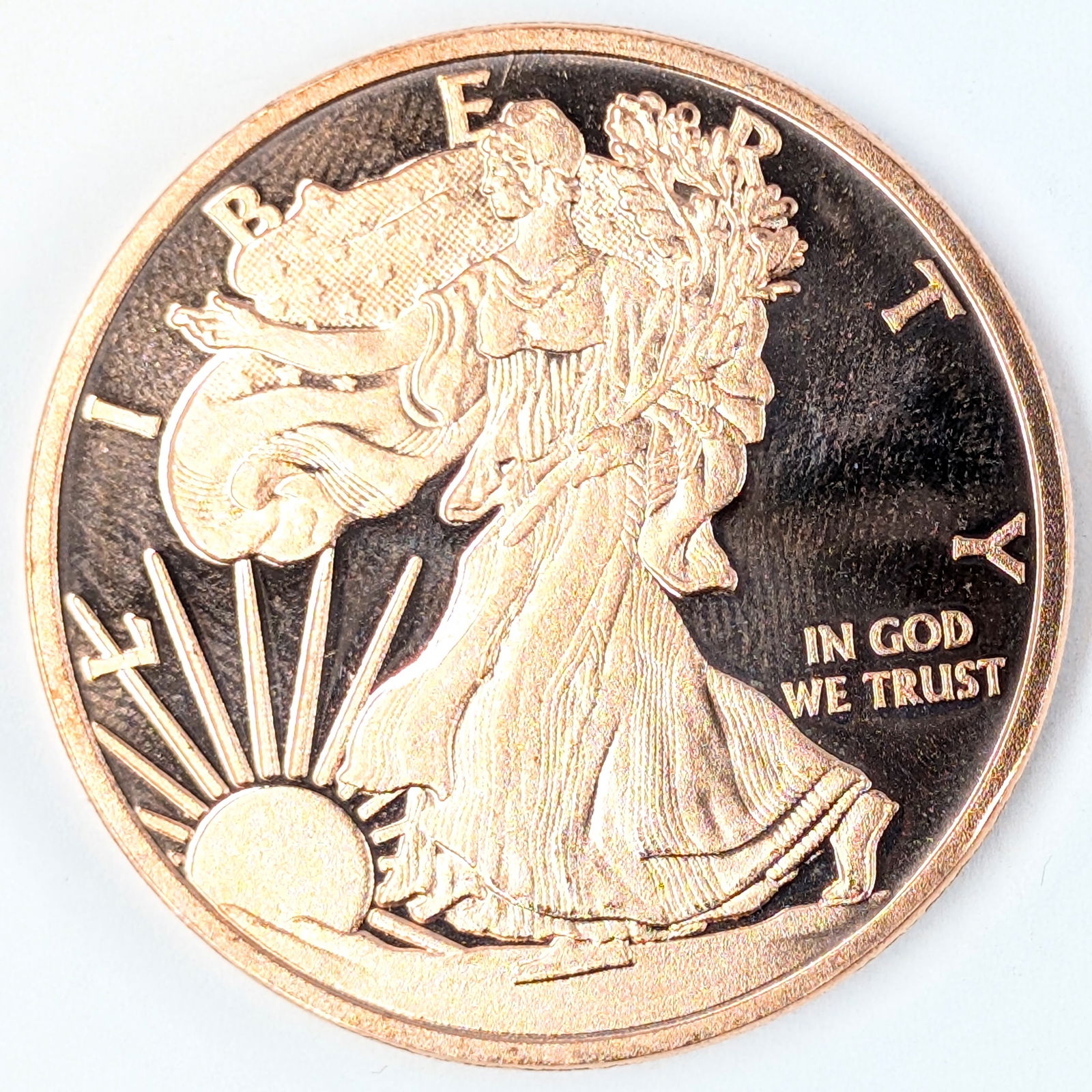 1 Ounce Fine .999 Copper Round- Liberty (1 of 2)
