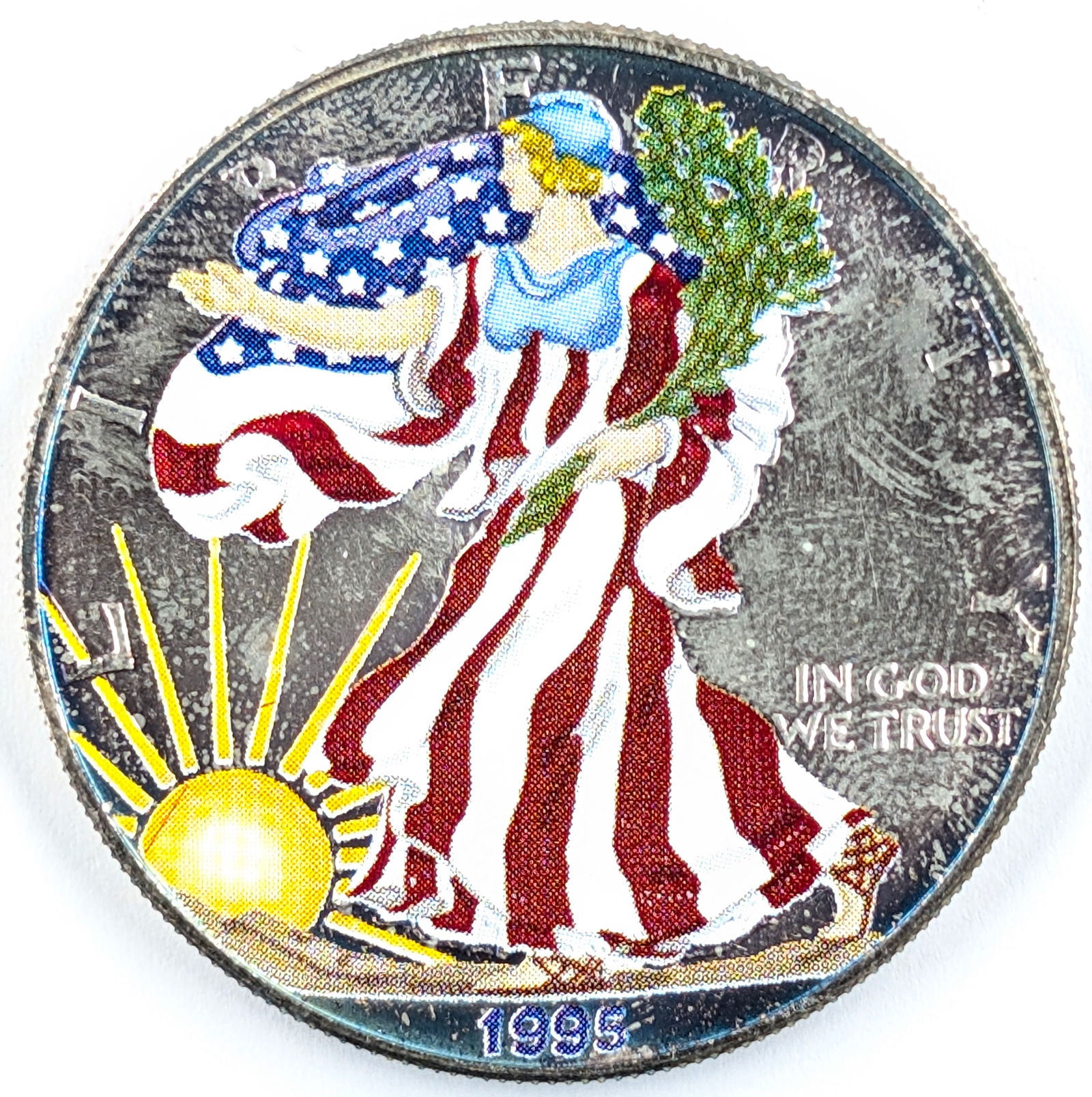 1995 Colorized American Silver Eagle Dollar: Silver 