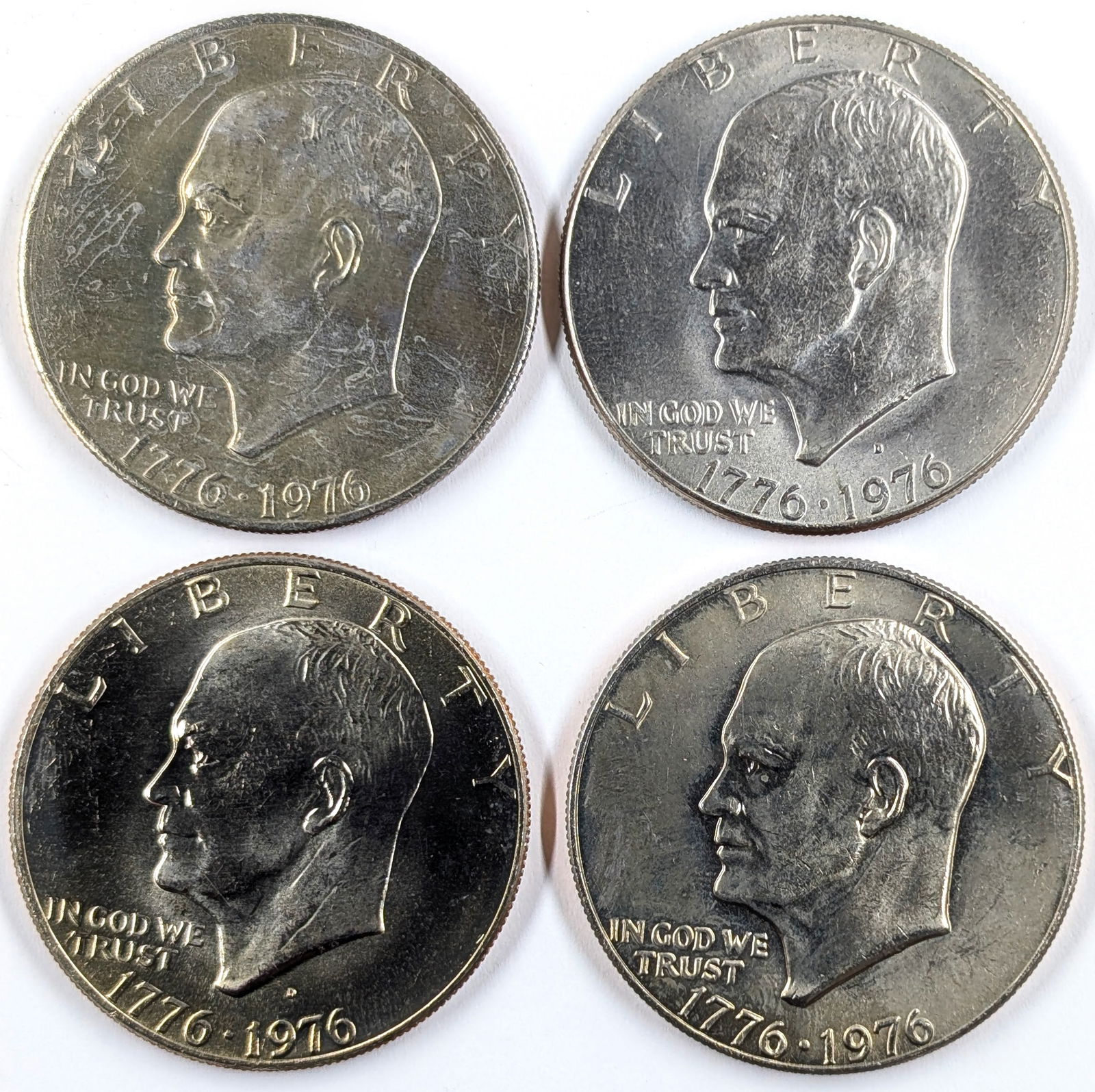 Lot of 4 Eisenhower "Ike" Dollars- 1976 D&P (1 of 2)