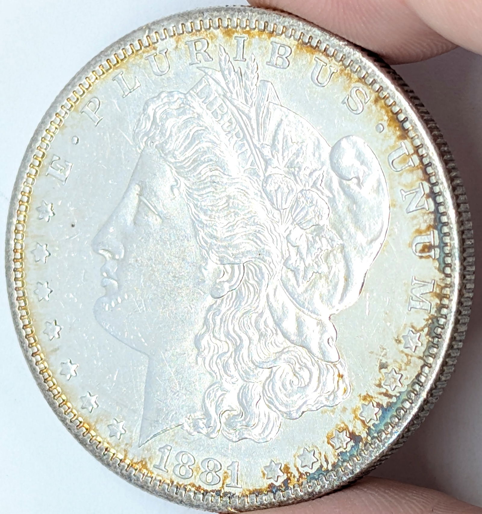 1881-S Morgan Silver Dollar- Toning on the Rim - 3