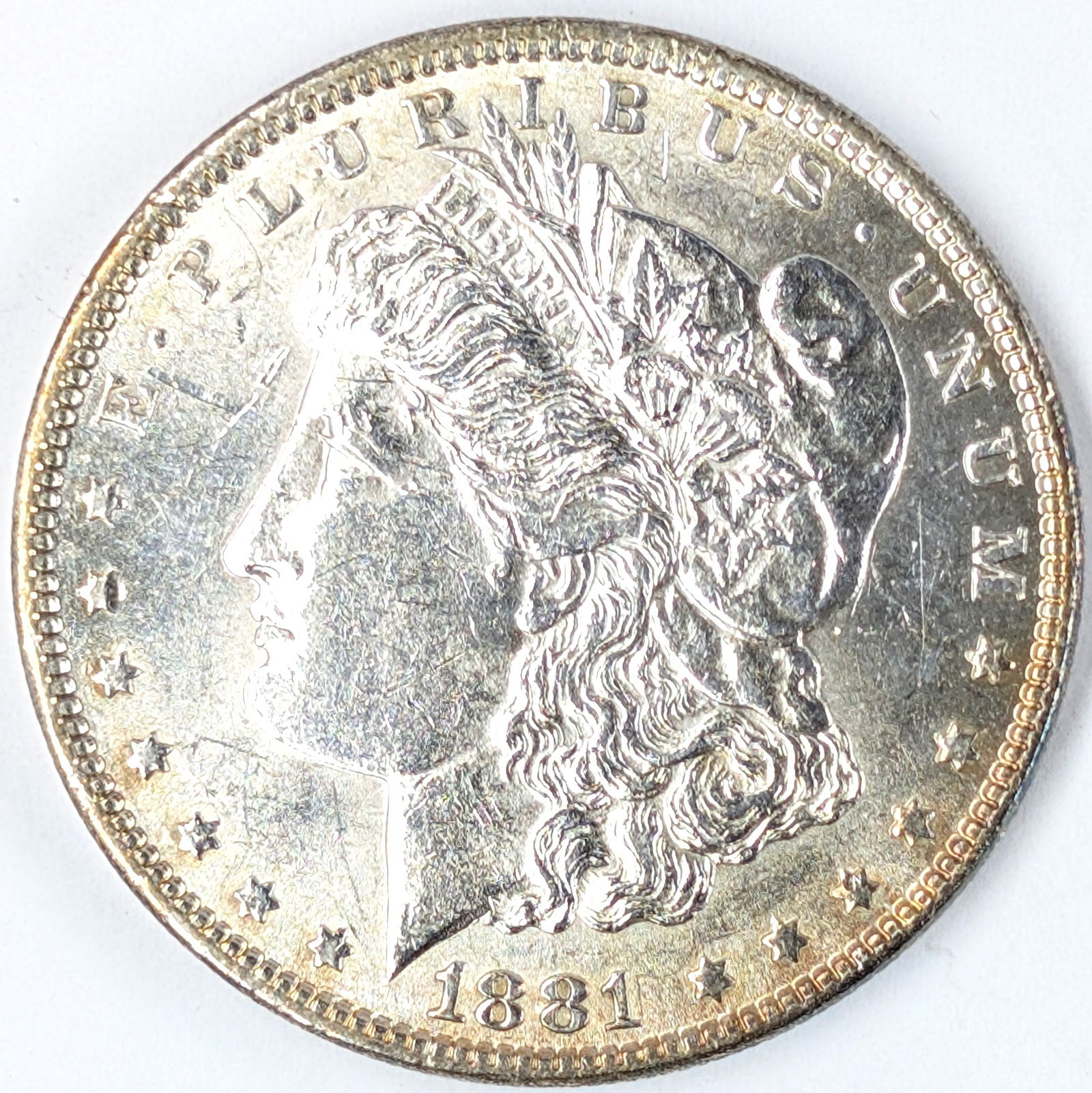 1881 Morgan Silver Dollar- Light Toning: Silver 