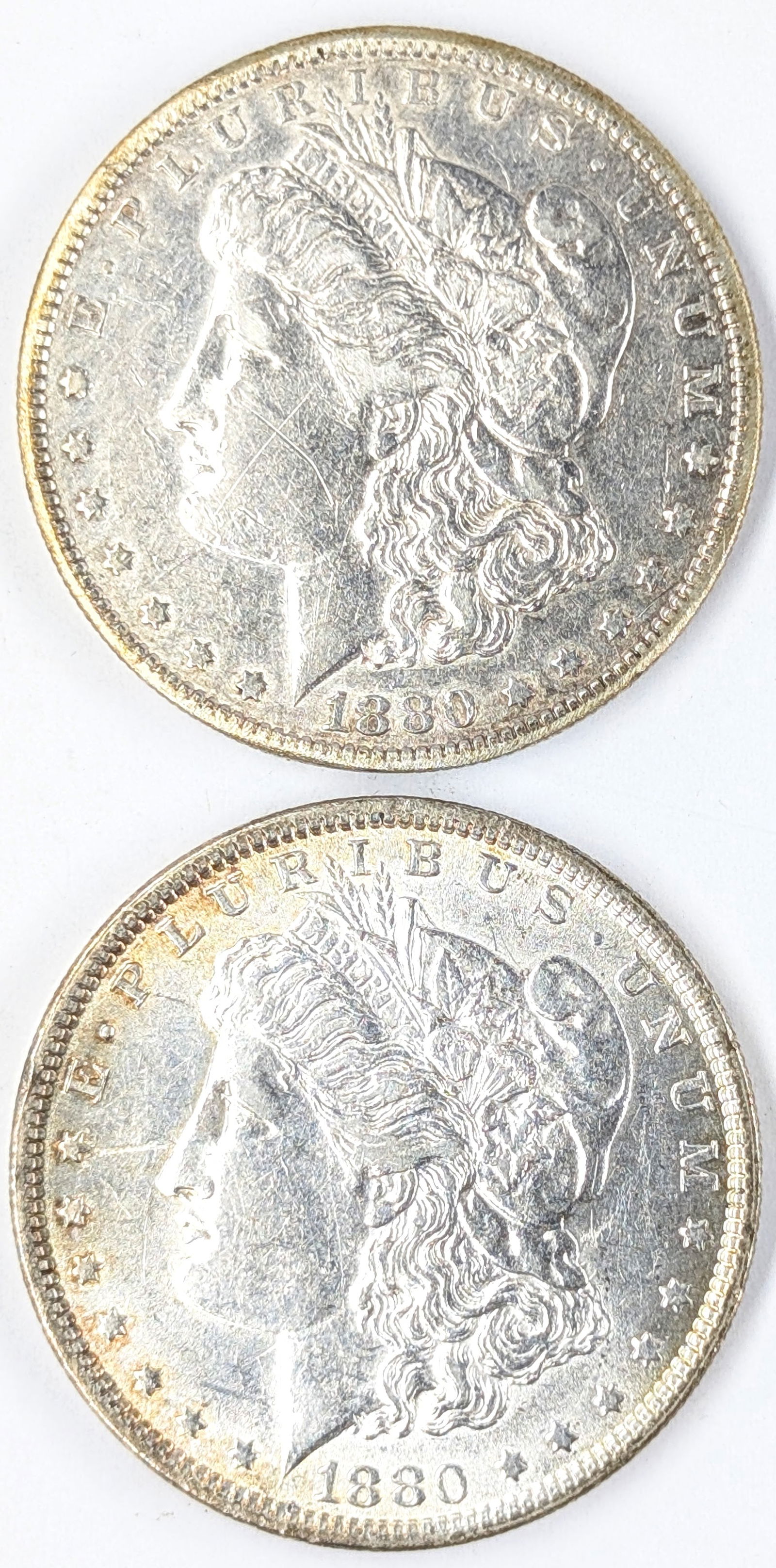 Lot of 2 Morgan Silver Dollars- 1880 O&P (1 of 2)
