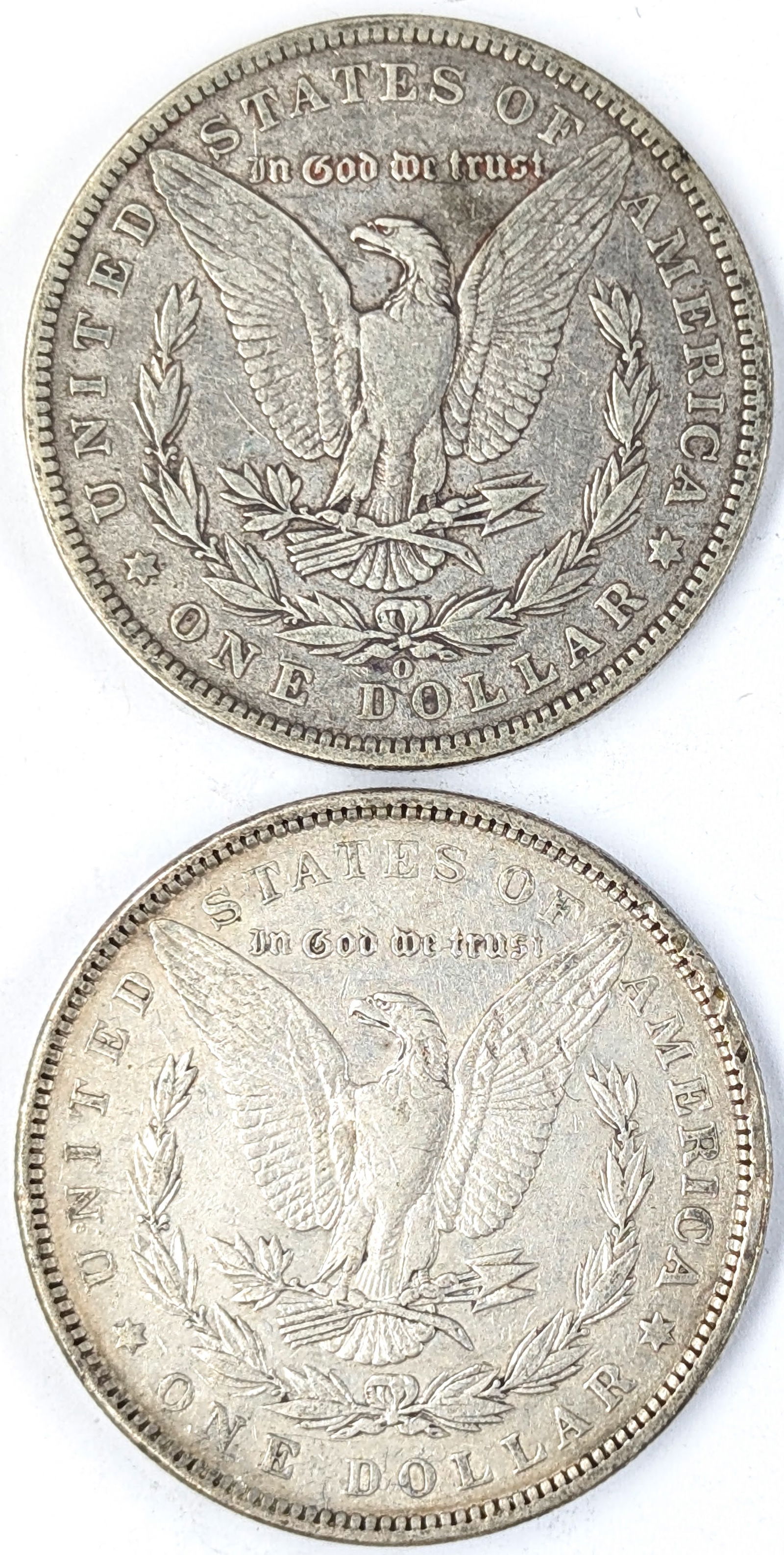 Lot of 2 Morgan Silver Dollars- 1889 O&P - 2