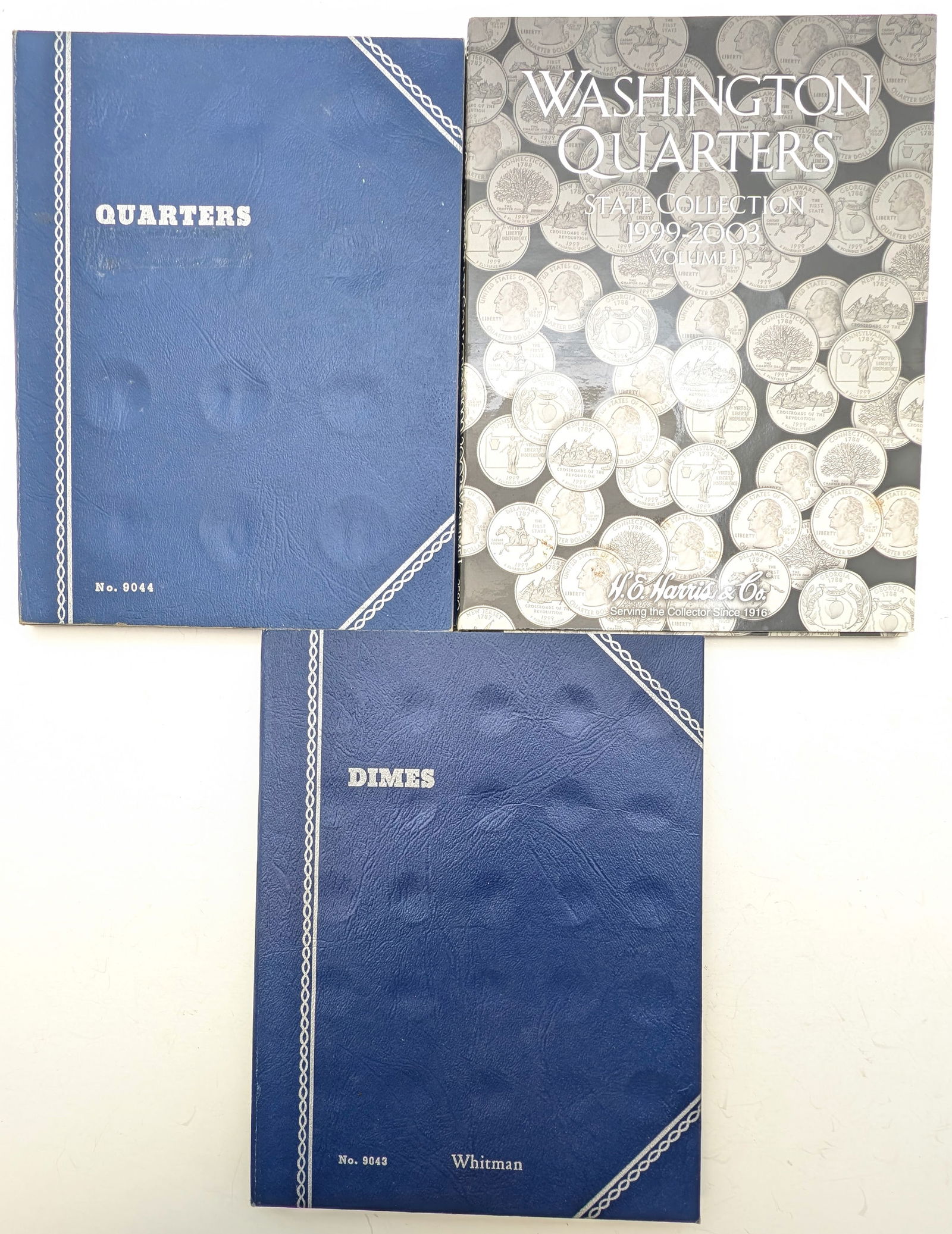 Lot of 3 Coin Books- Quarters, Washington State Quarters, & Dimes - 3
