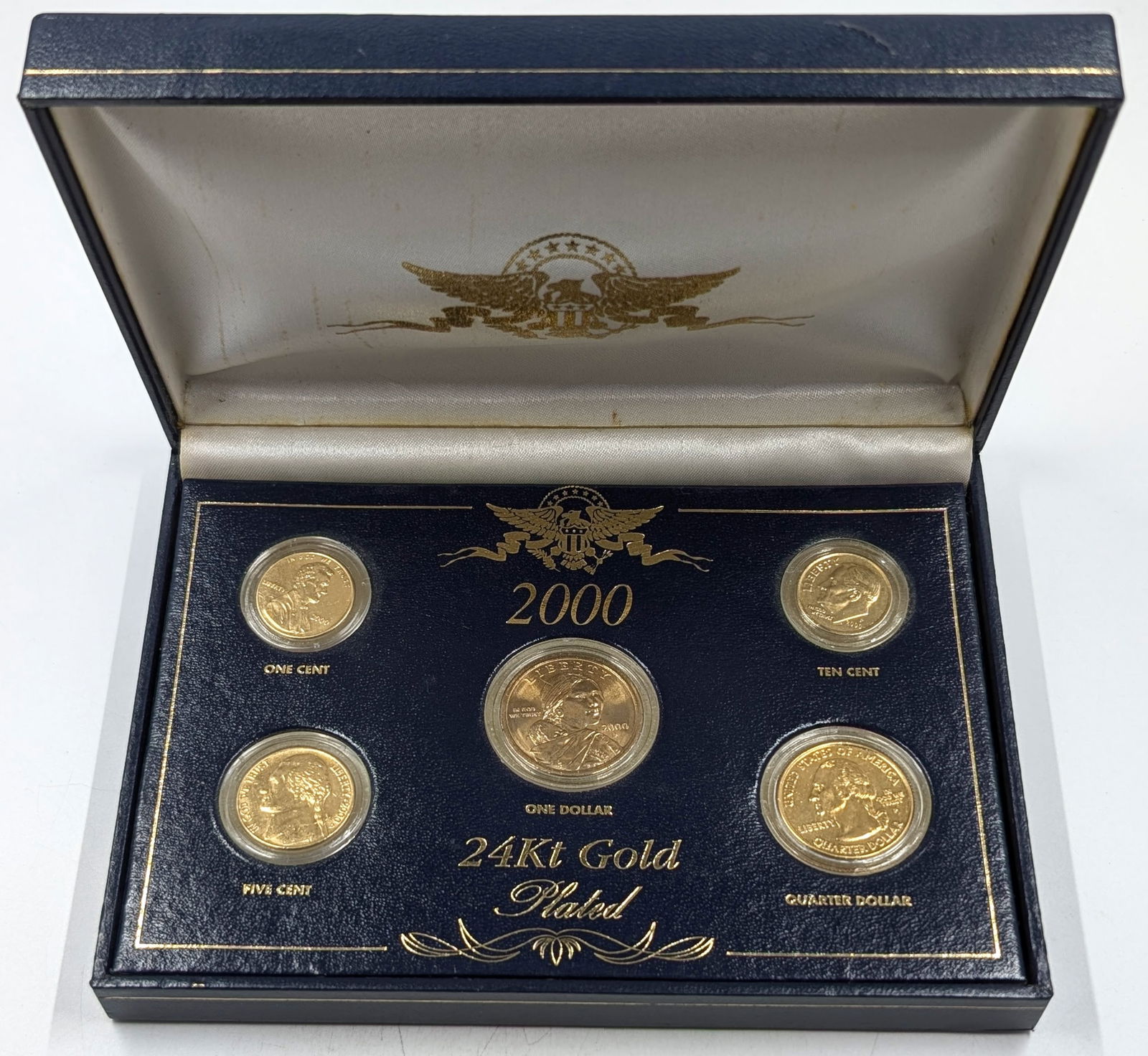 2000 24k Gold Plated US Mint Proof Coin Set- 5 Gold Plated Coins (1 of 3)