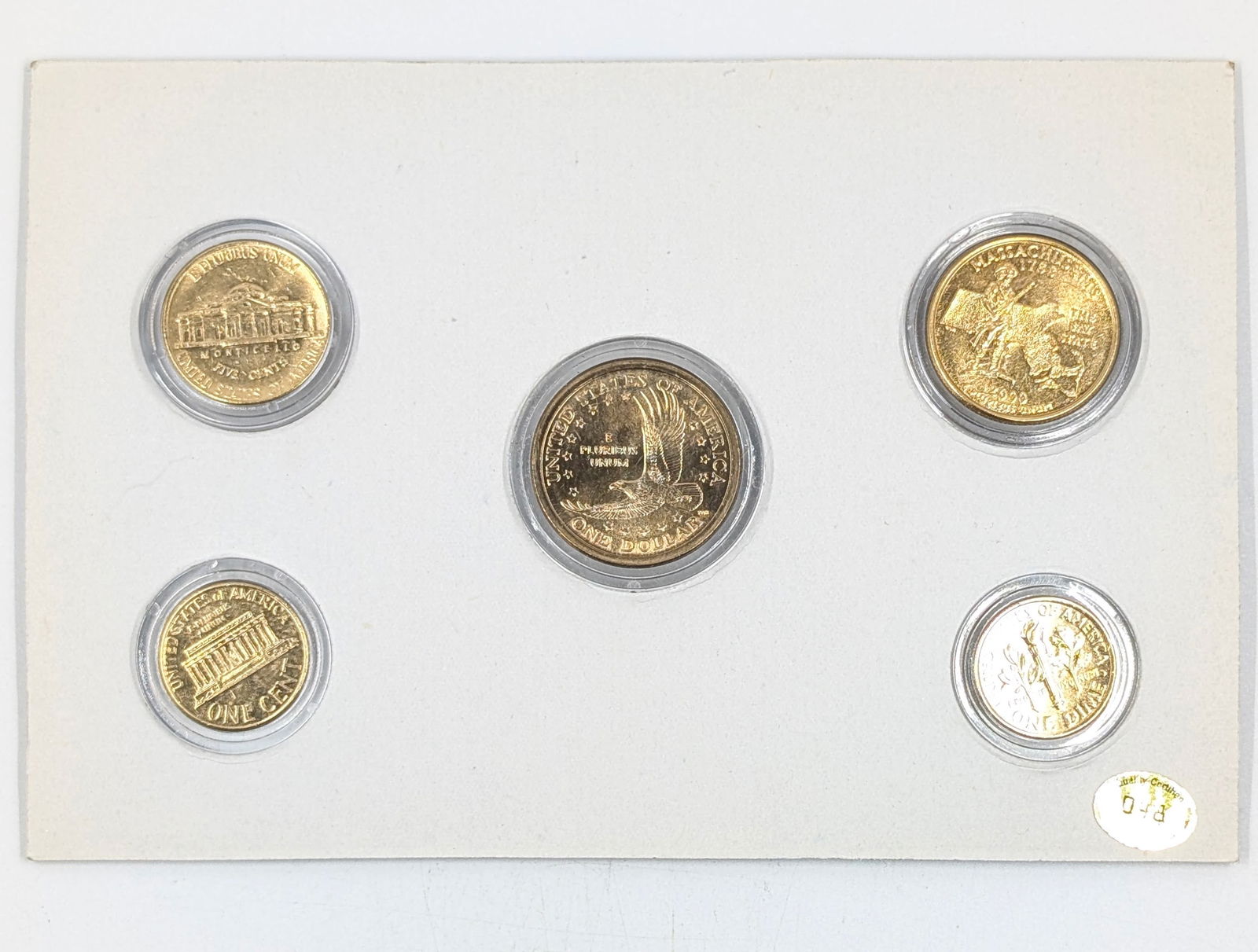 2000 24k Gold Plated US Mint Proof Coin Set- 5 Gold Plated Coins - 3