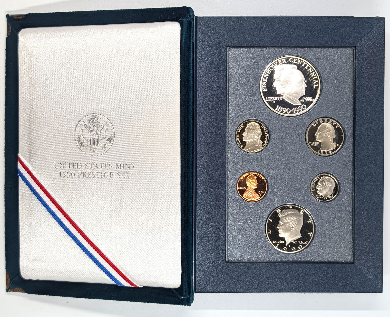 1990 US Mint Prestige Set- With Eisenhower Silver Dollar (1 of 3)