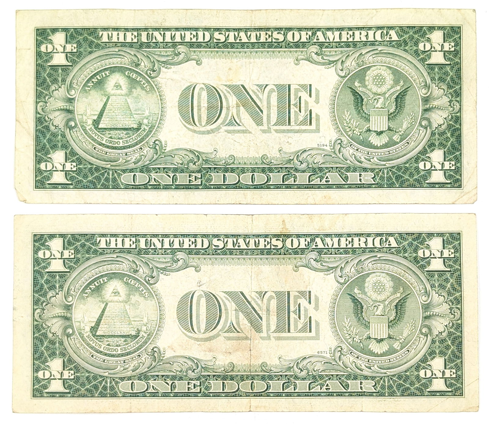 Lot of 2 1935 D&F $1 Notes - Silver Certificates - 2